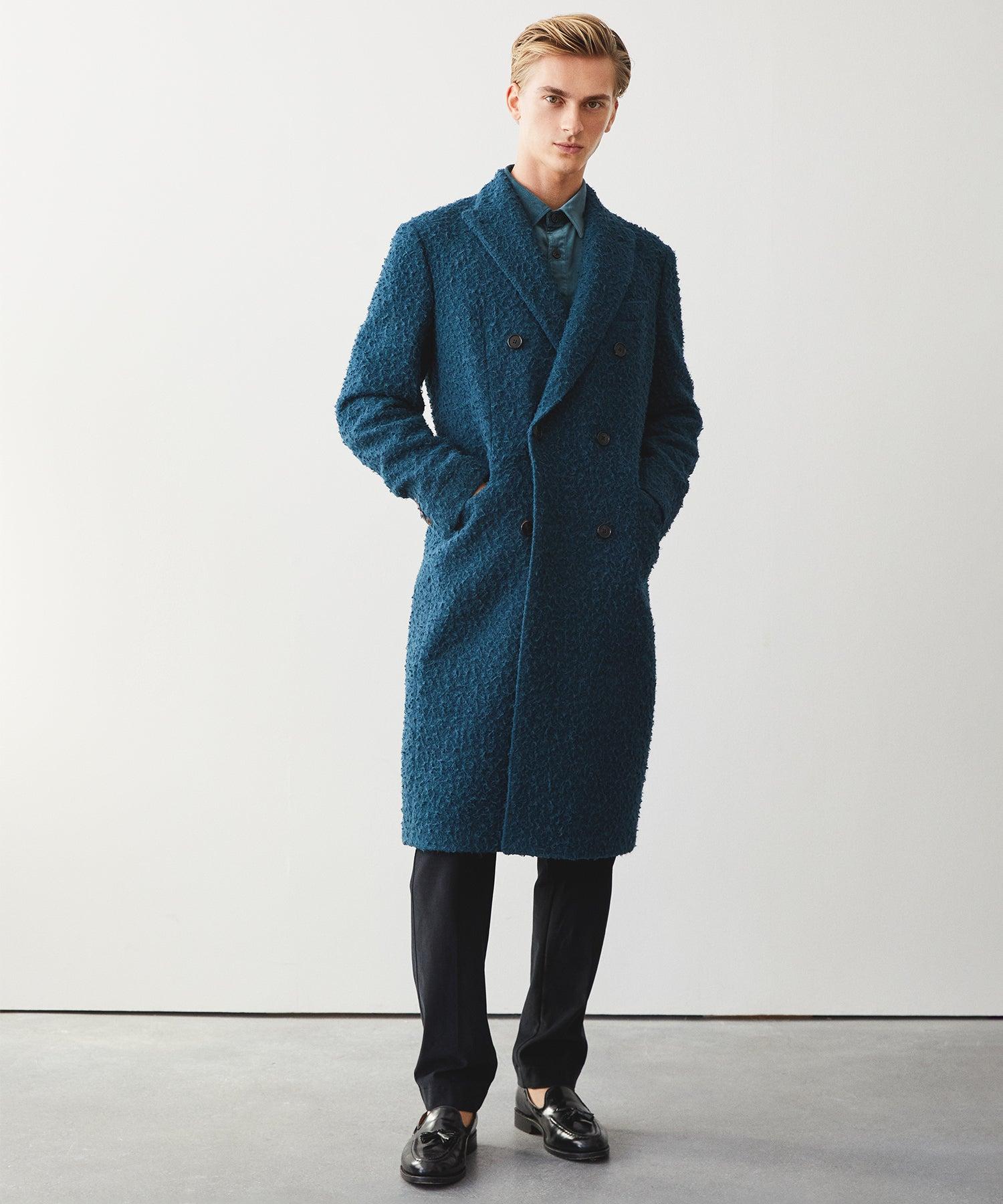 Todd Snyder Italian Casentino Double Breasted Topcoat in Blue for