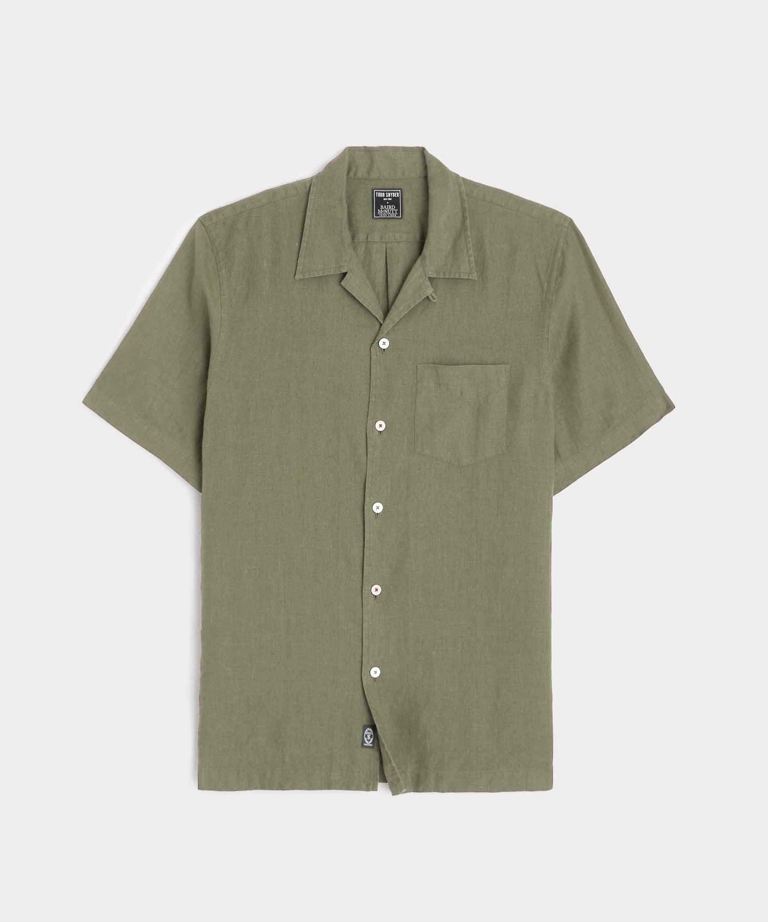 Todd Snyder Sea Soft Irish Linen Camp Collar Shirt in Green for Men | Lyst