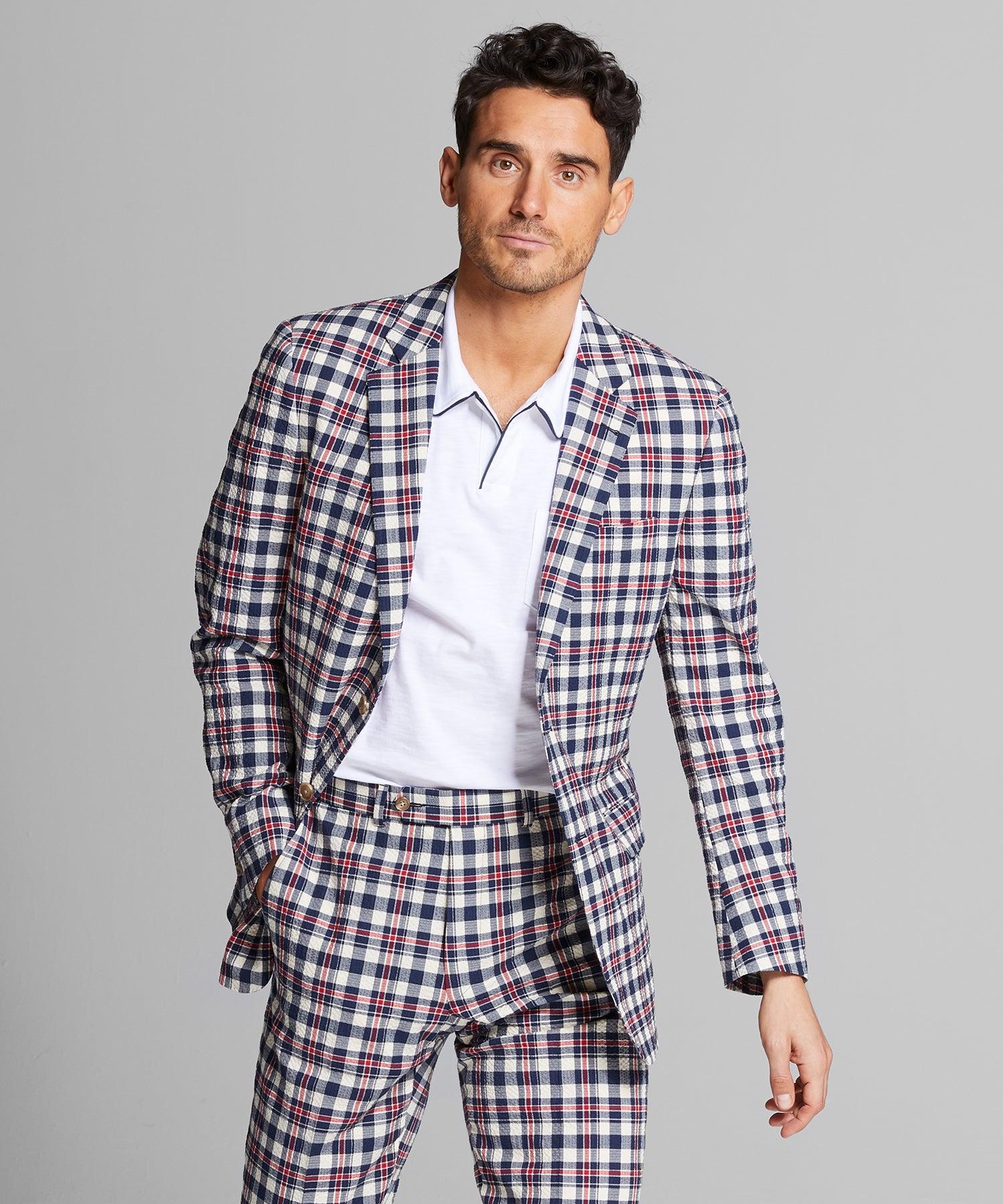 red seersucker jacket