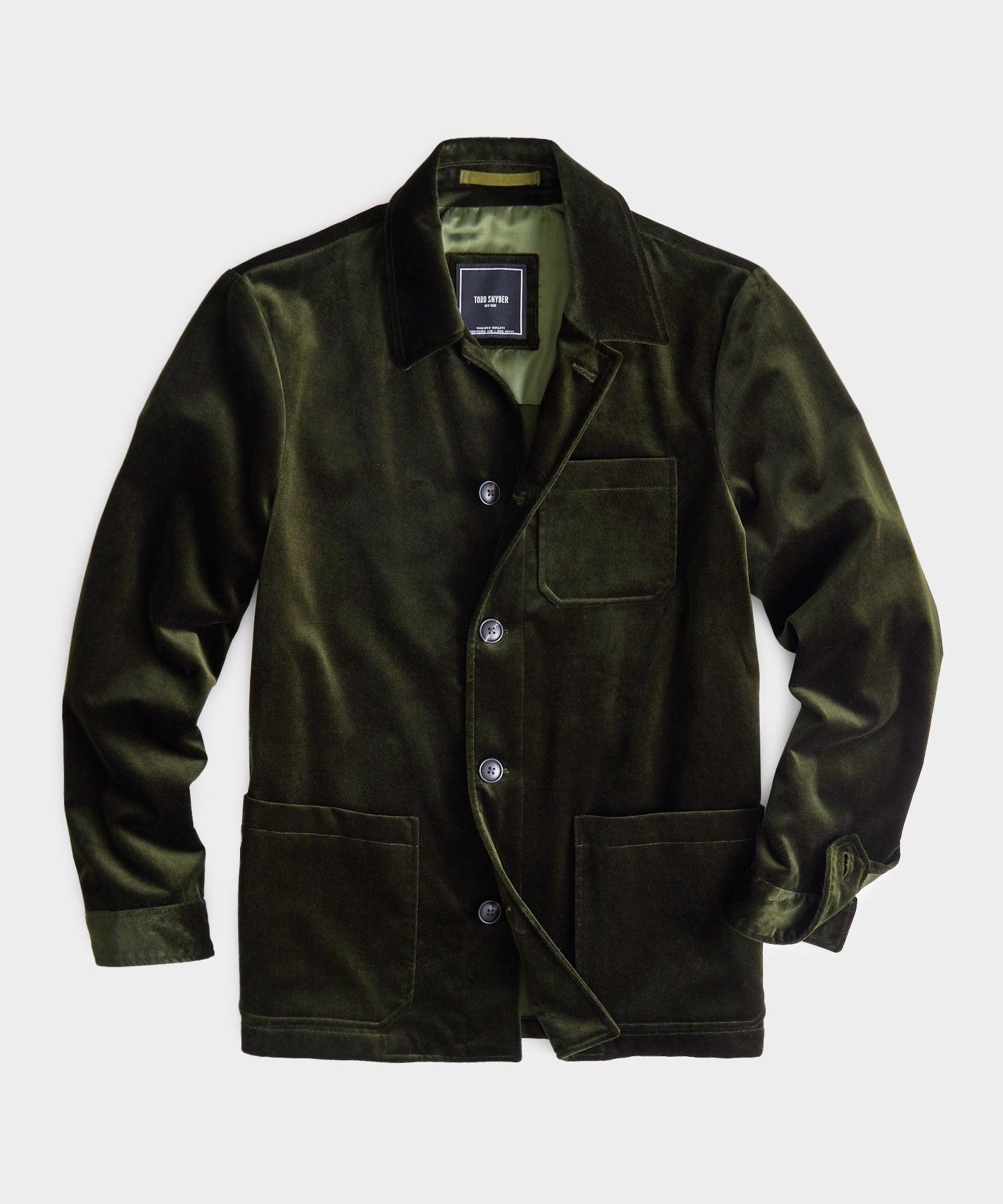 Todd Snyder Italian Velvet Tailored Chore Coat in Green for Men | Lyst