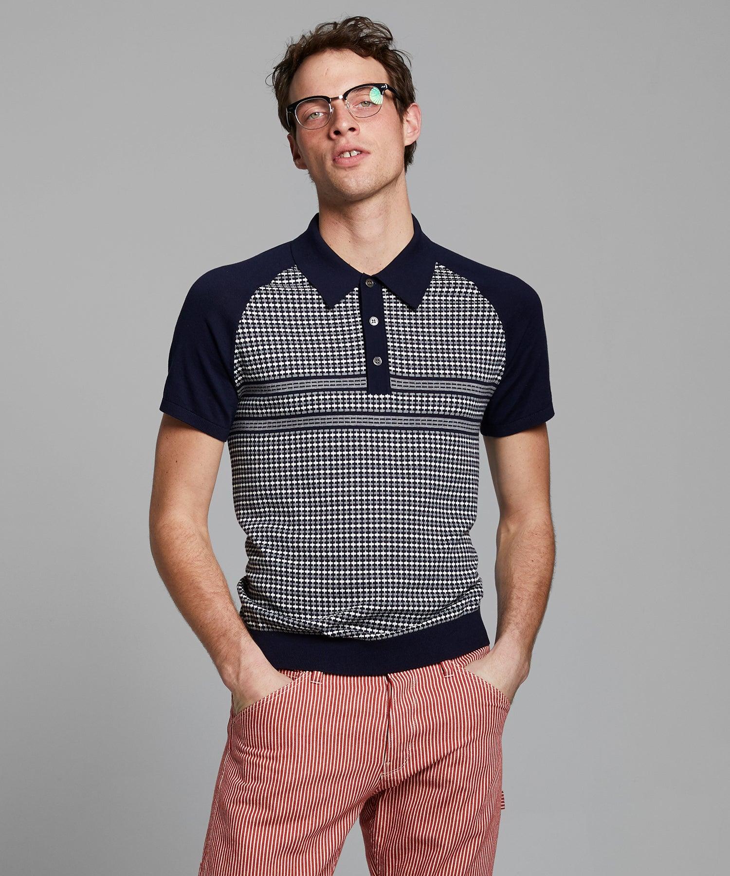 Raglan Sweater Polo in Navy 