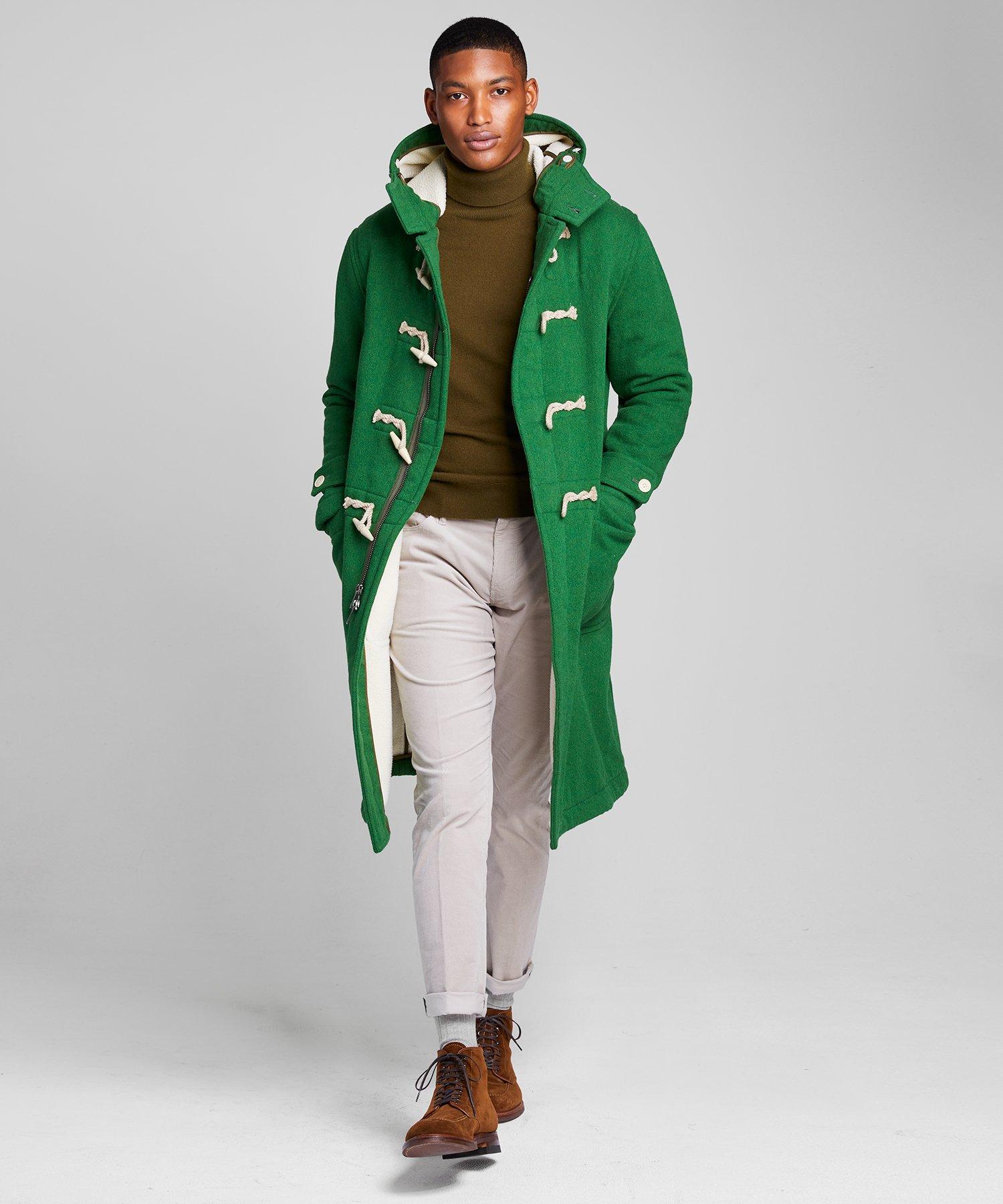 green toggle coat