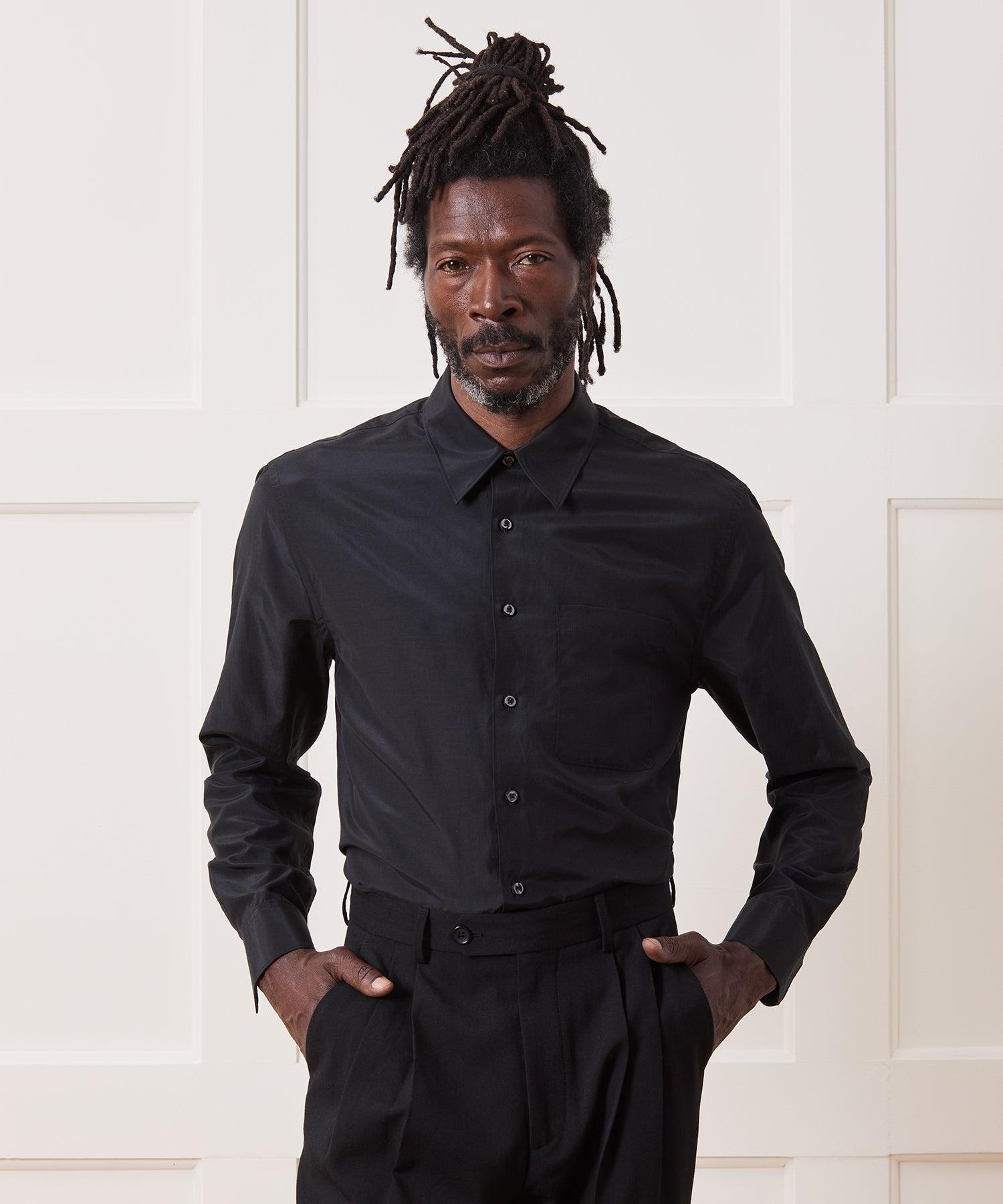 Todd Snyder Cotton-silk Big Shirt in Black for Men | Lyst