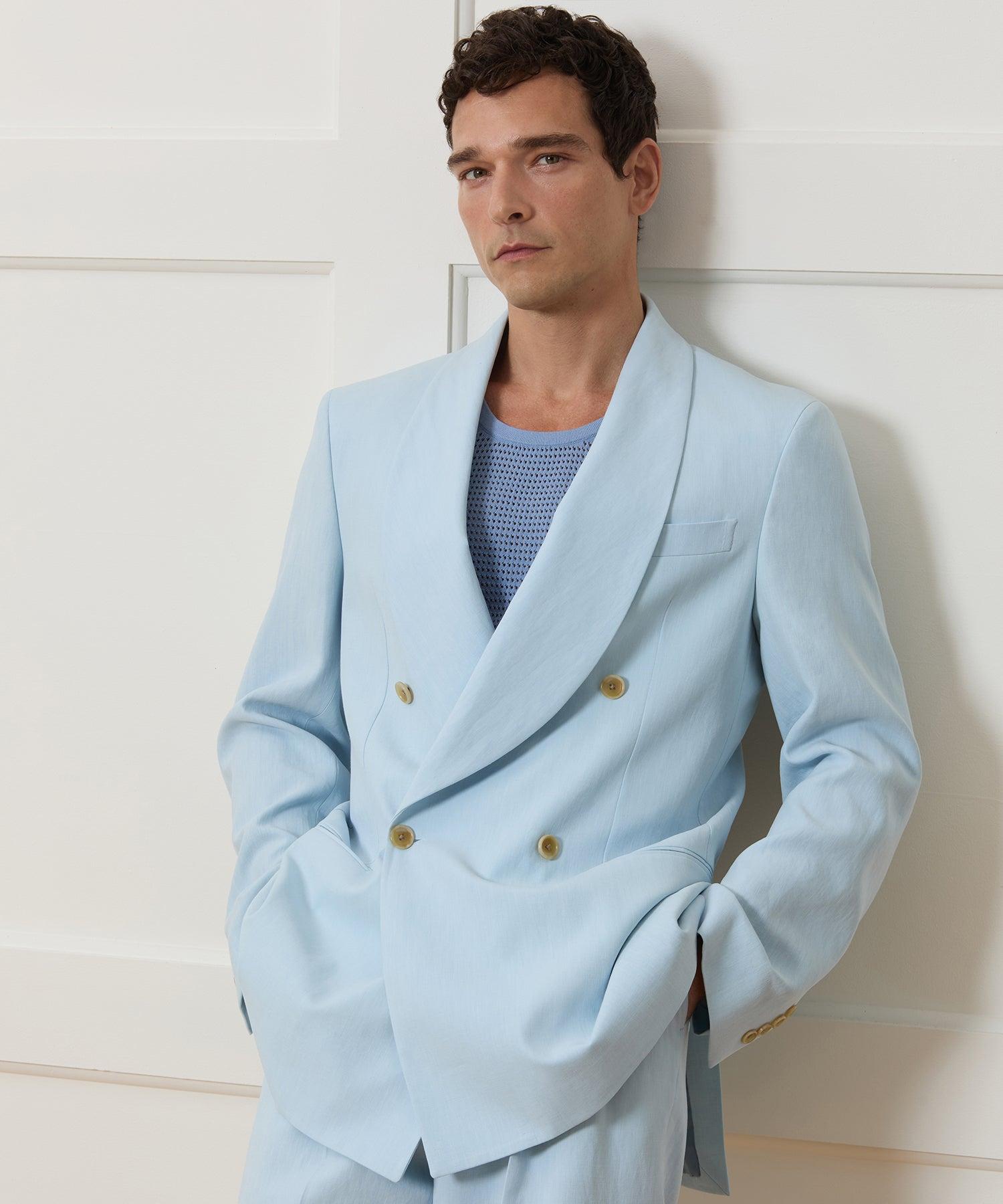 トップス NO ID. Linen Drape Shawl Collar Jacket Todd Snyder Italian Sueded Linen Double-breasted Shawl Collar
