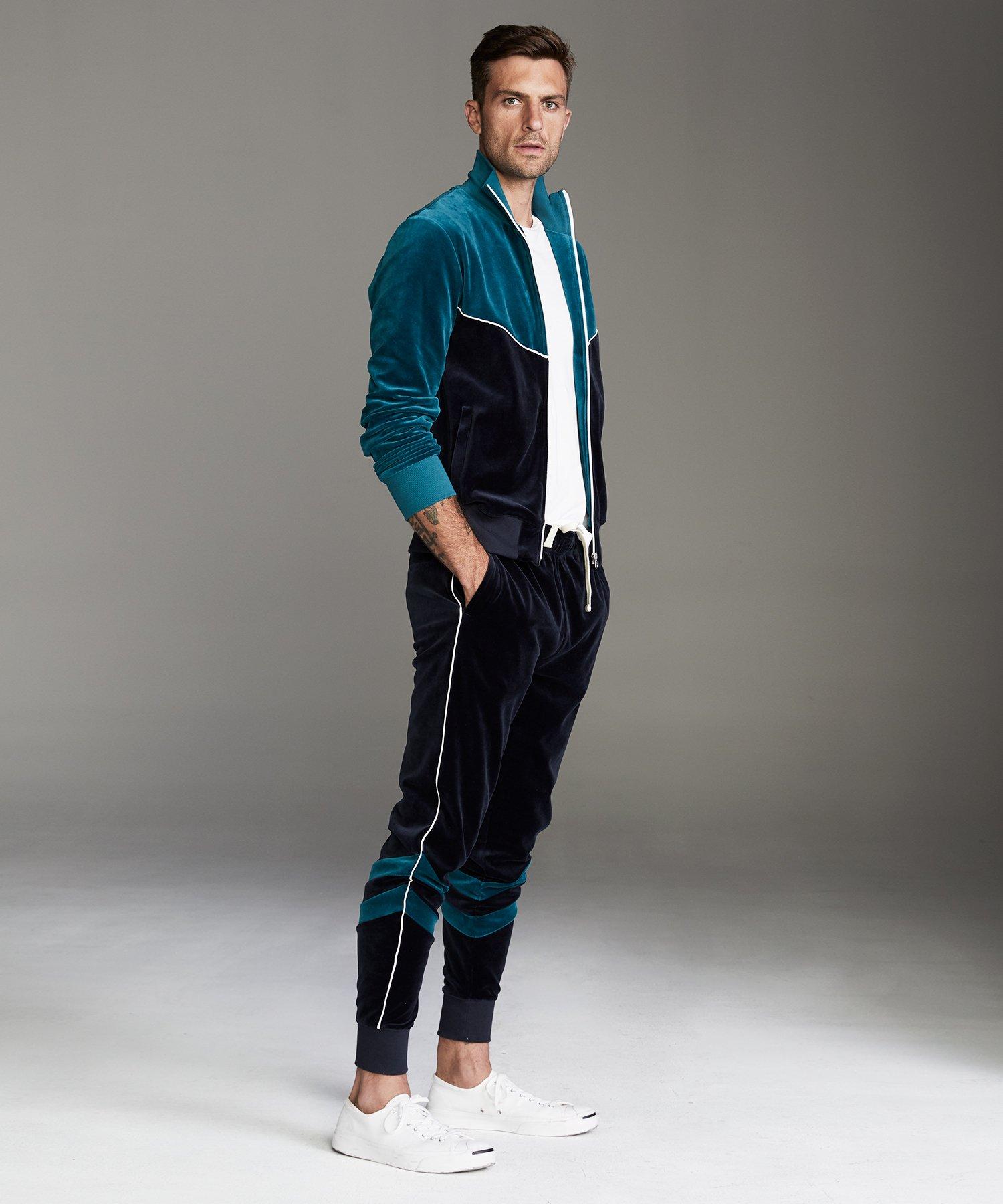 todd snyder x champion italian wool houndstooth track jacket and italian wool houndstooth sweatpant