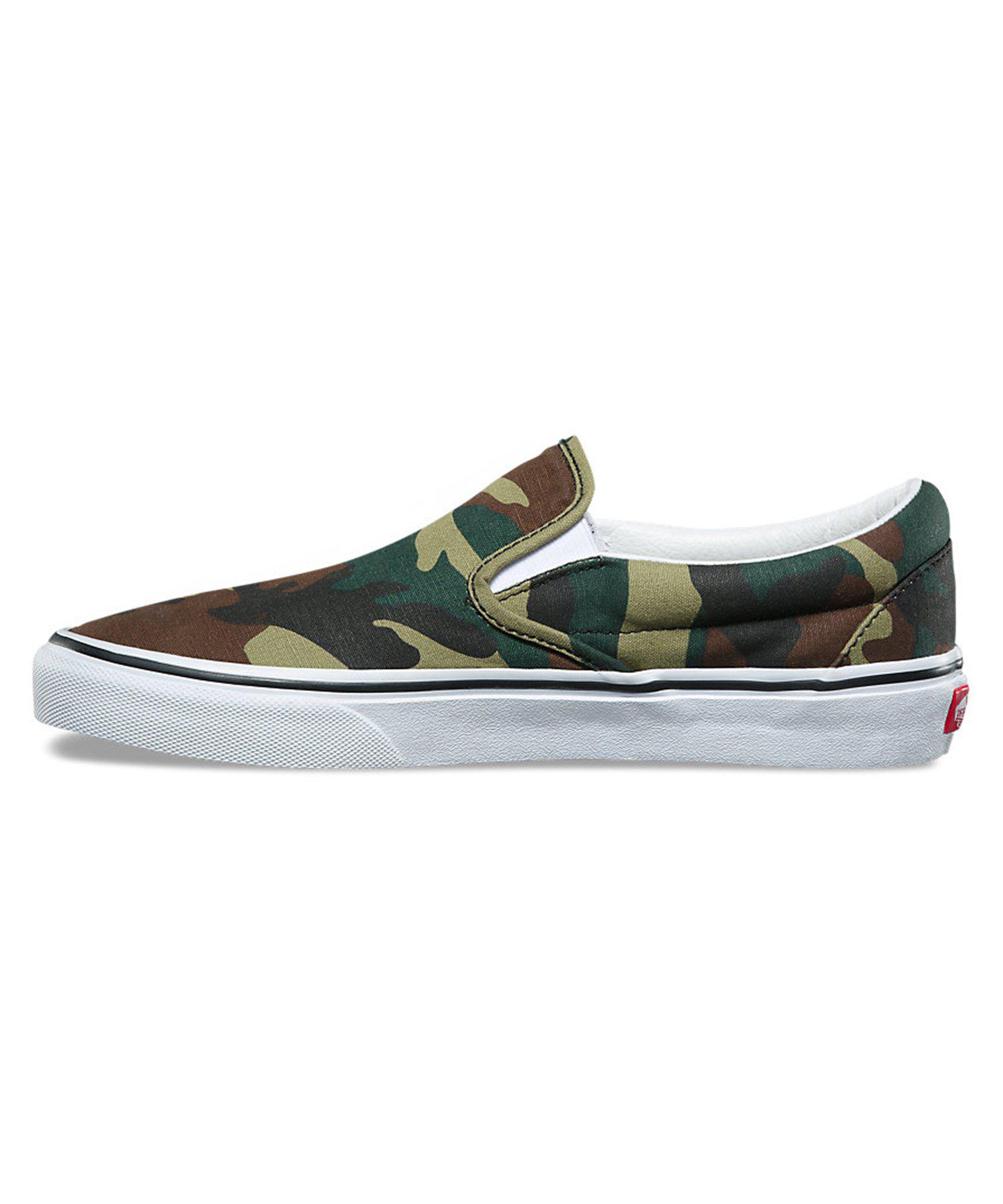 Vans Canvas Classic Slip On In Woodland Camo in Black for Men - Lyst