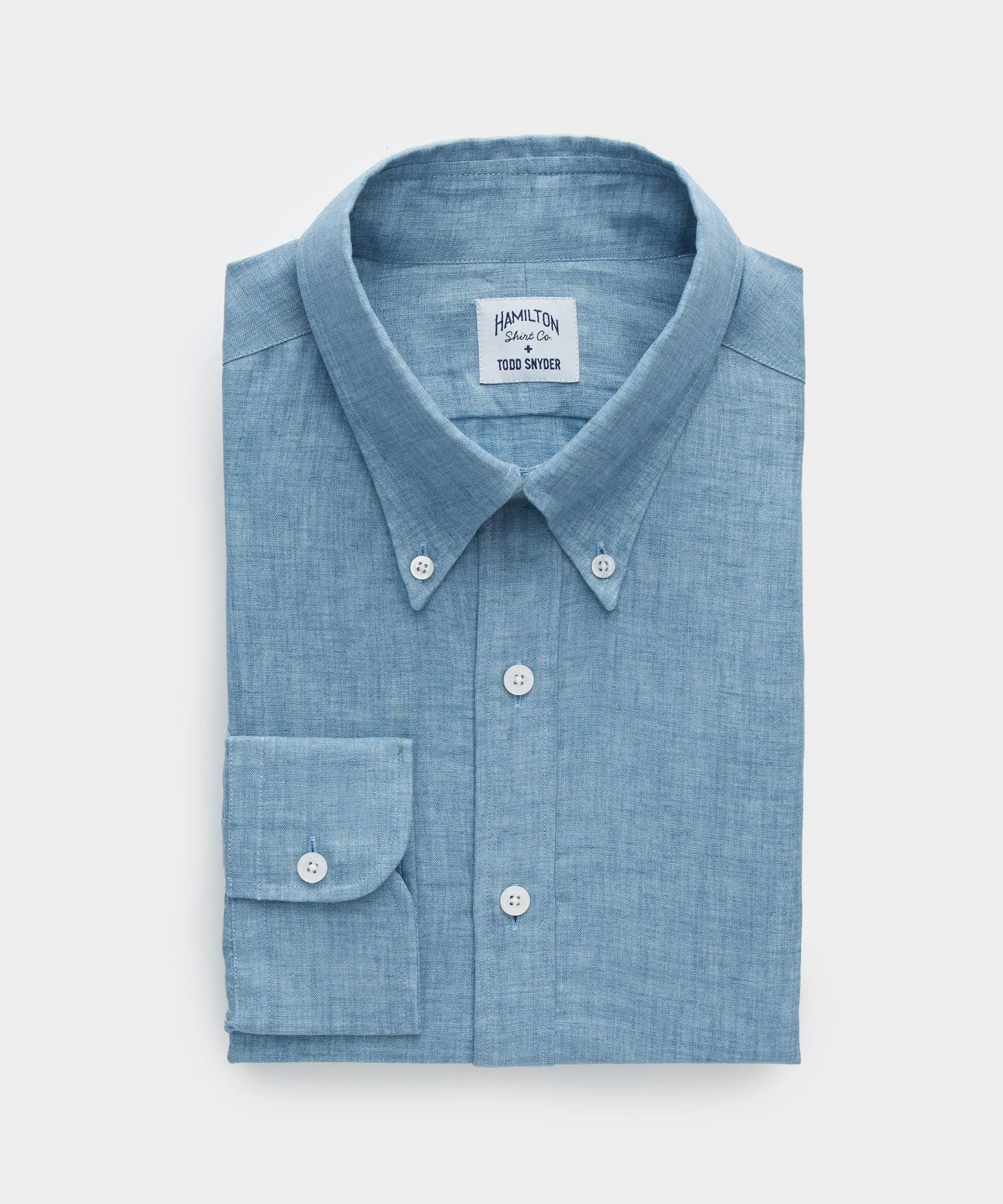 Todd Snyder X Hamilton Linen Dress Shirt In Chambray in Blue for Men | Lyst