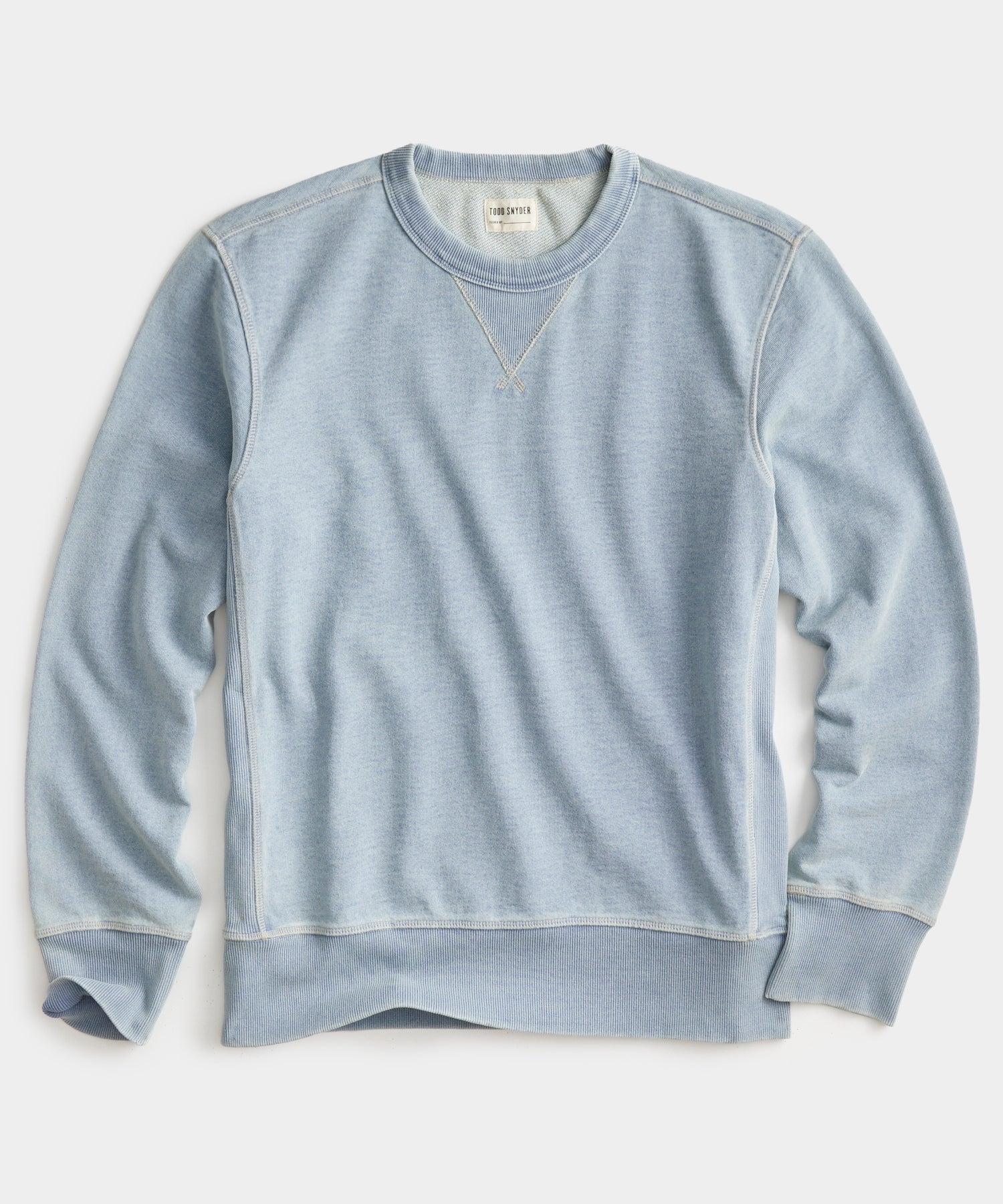Todd Snyder Indigo Sweatshirt In Tinted Bleach Wash in Blue for