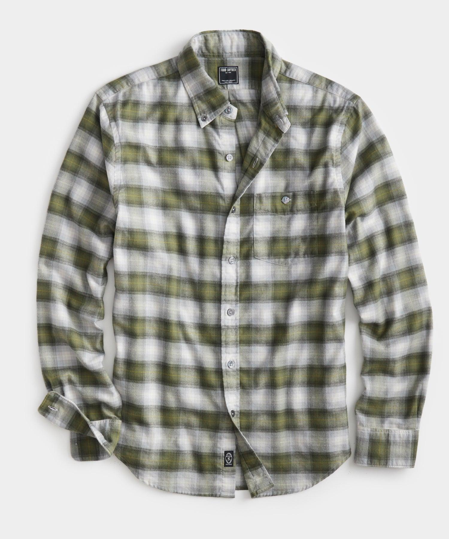 Todd Snyder Green Ombre Check Flannel Button down Shirt for Men   Lyst
