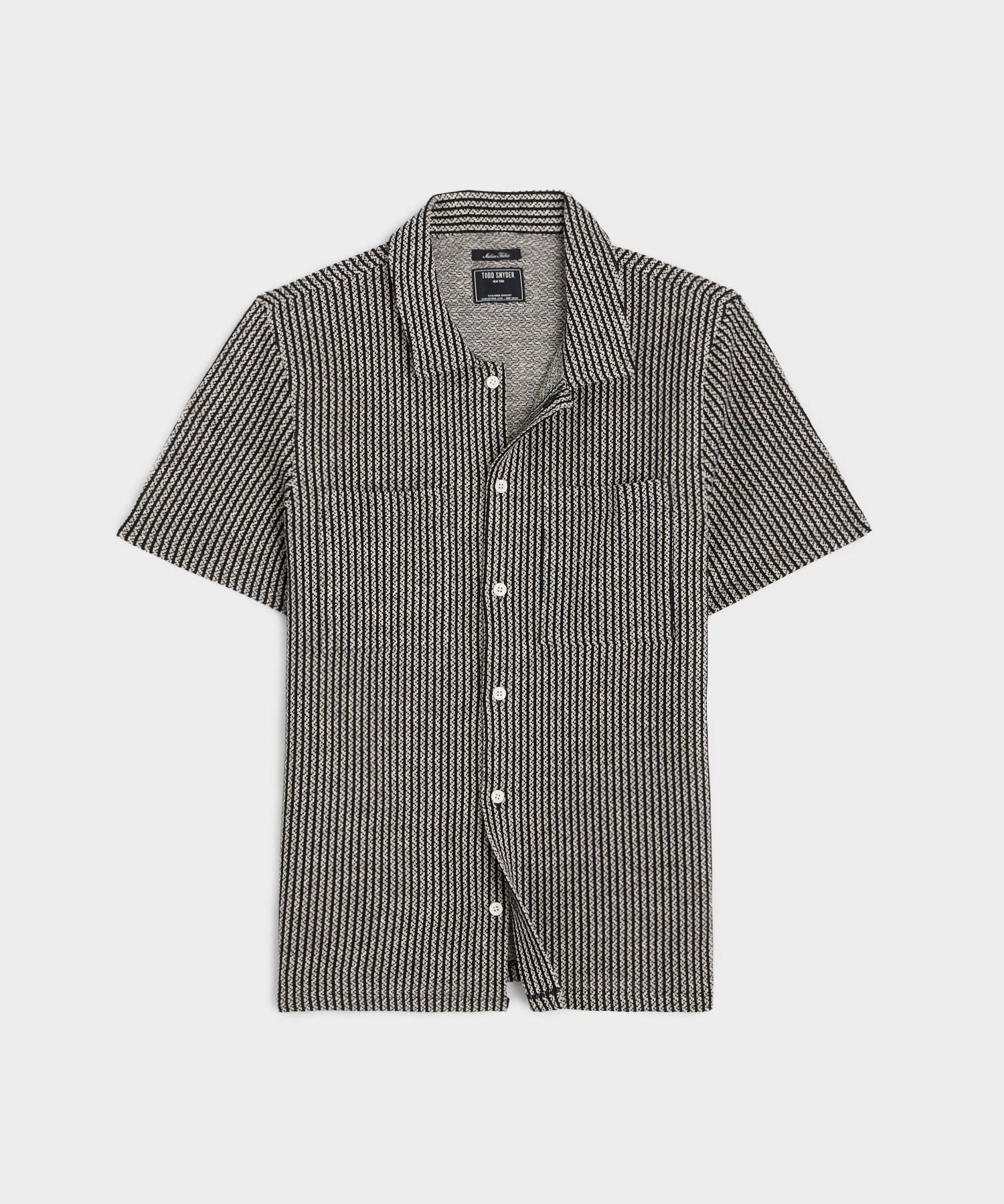 Todd Snyder Jacquard Stripe Knit Polo Shirt in Gray for Men Todd Snyder Jacquard Stripe Knit Polo Shirt in Gray for Men