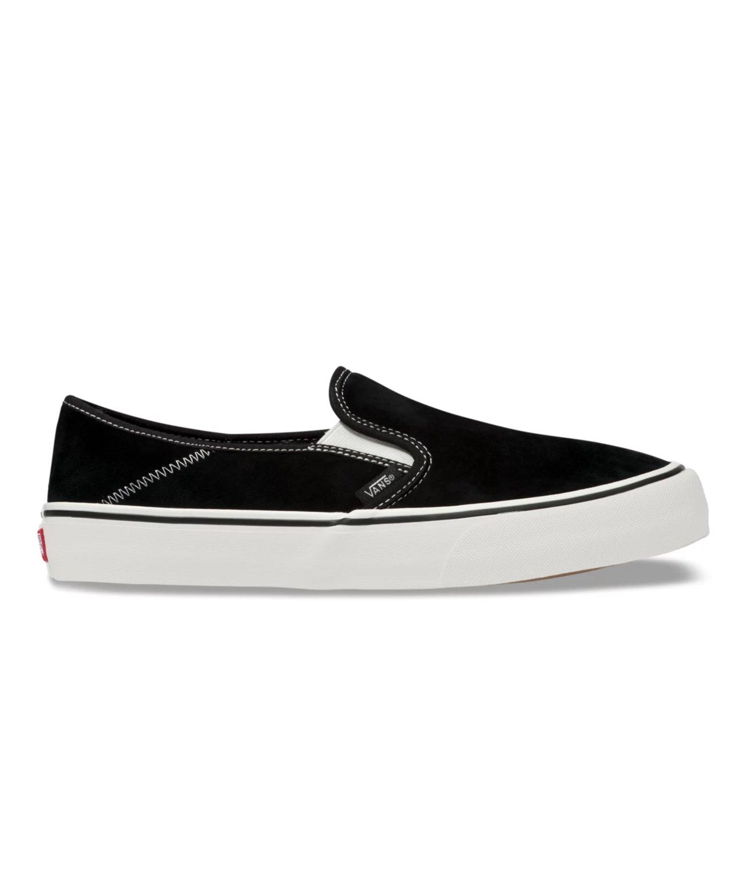 black suede slip on vans