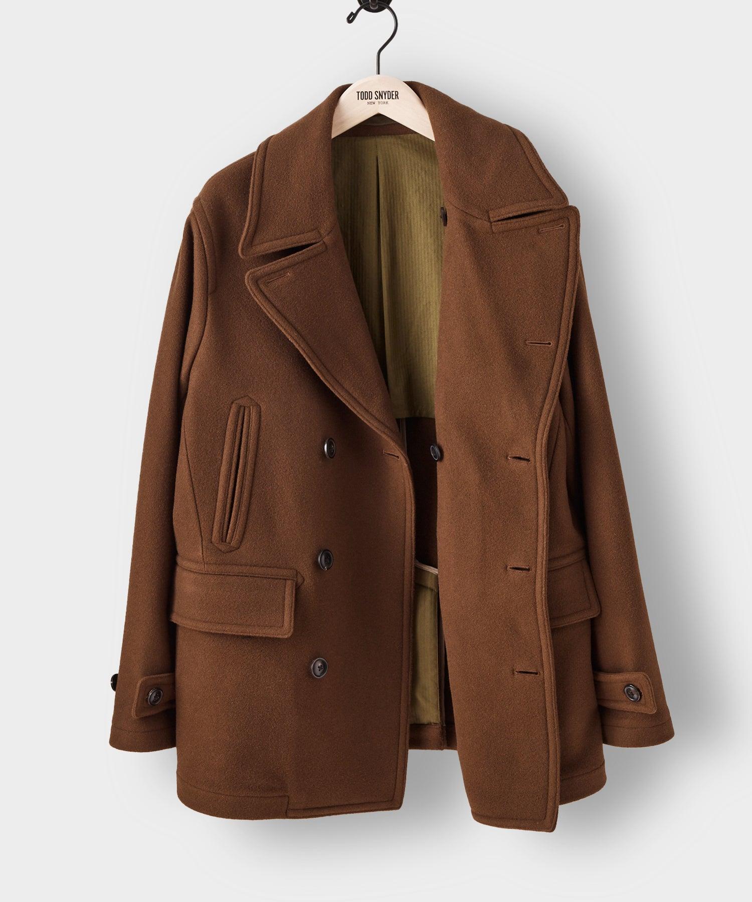 Todd Snyder Italian Wool Cashmere Peacoat in Brown for Men | Lyst UK