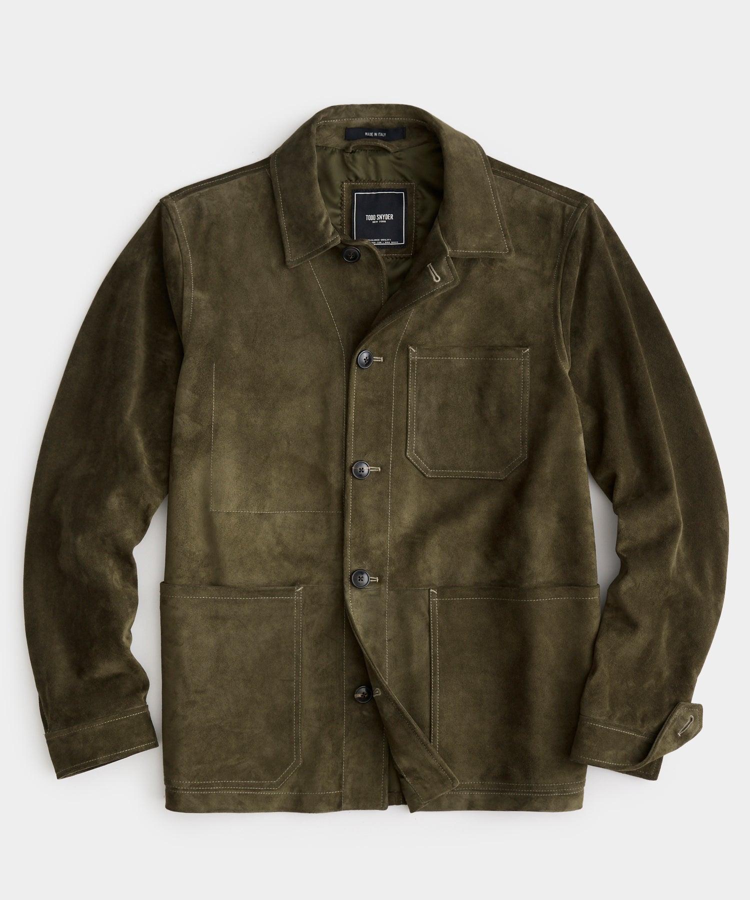 Todd Snyder Italian Suede Chore Coat in Green for Men | Lyst