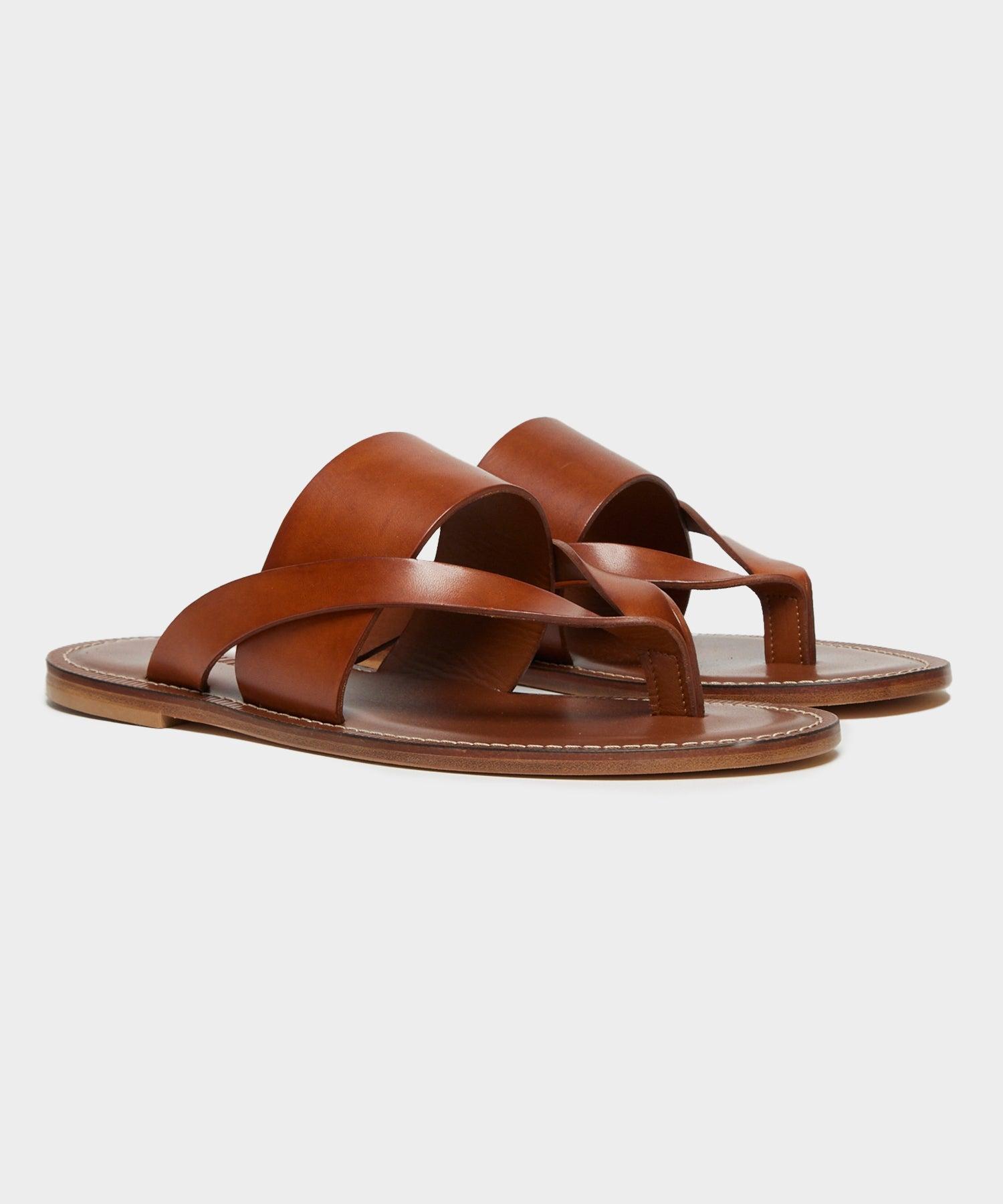 Todd Snyder Dark Brown Woven Cross-Strap Leather Sandals Sz 12.  Tub3 Todd Snyder Nomad Suede Crossover Sandal in Brown for Men | Lyst main image 3