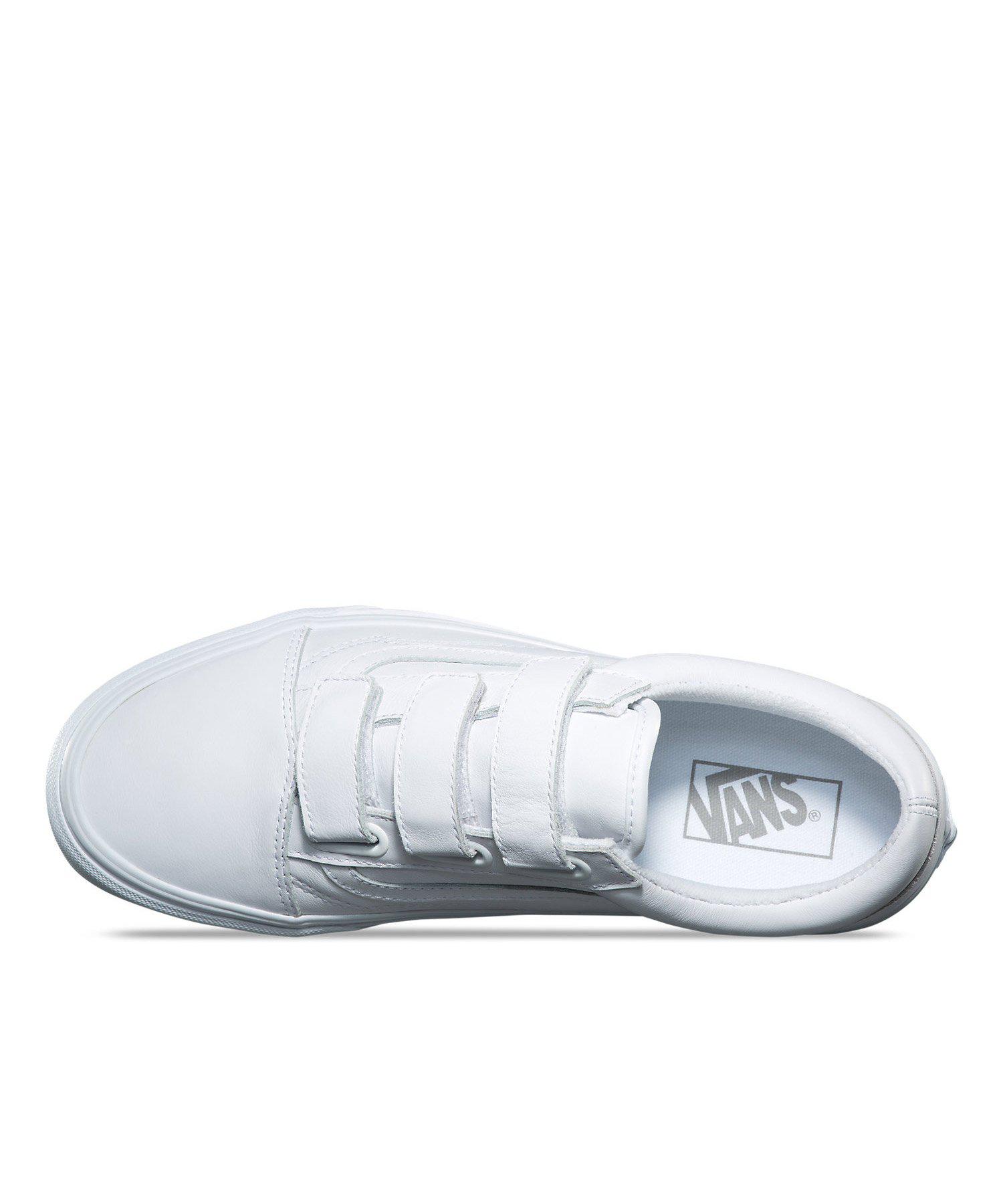 Vans Old Skool V Mono Leather In True White for Men | Lyst