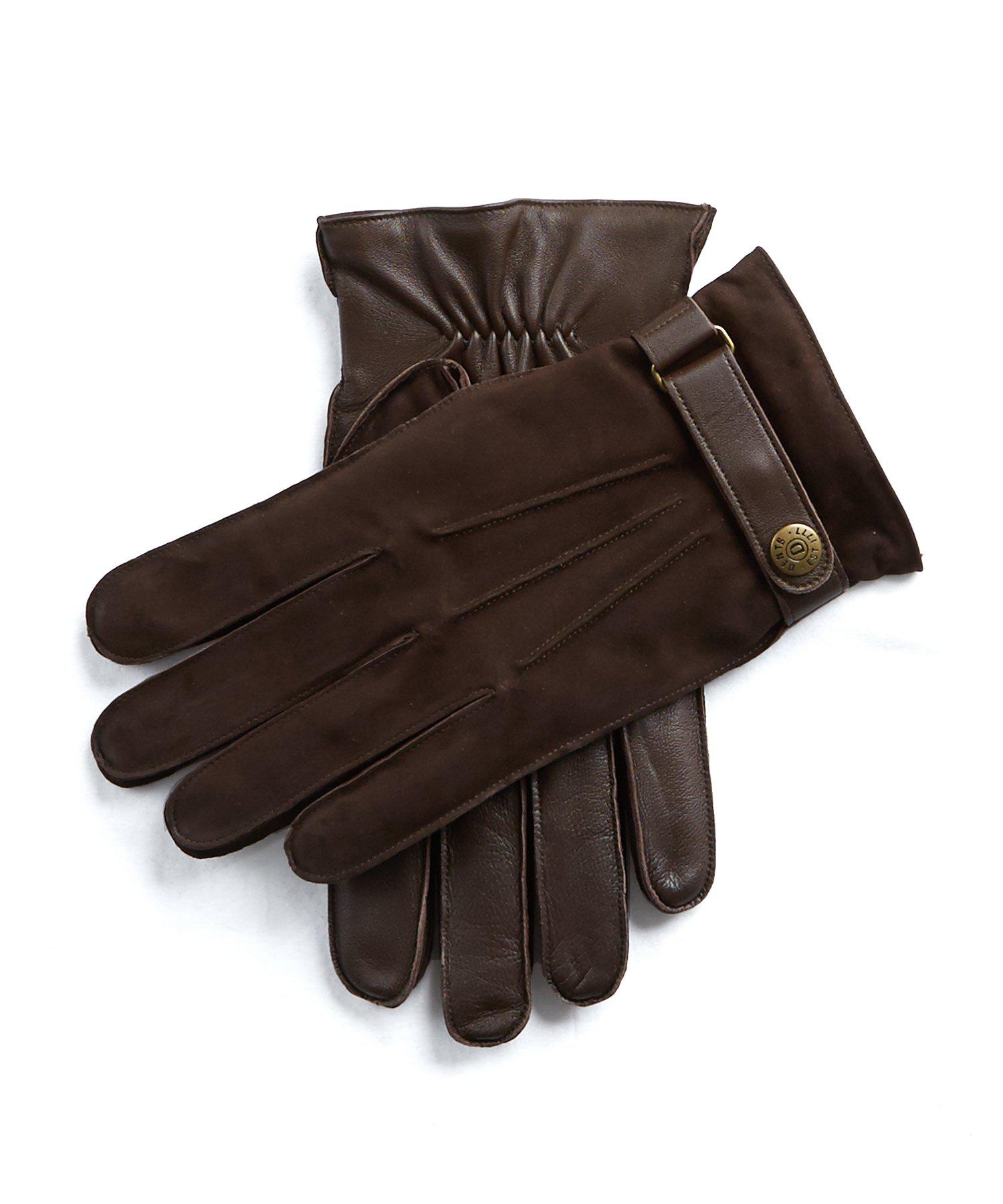 Dents Dents Marlborough Wool Lined Nubuck & Leather Gloves In Brown for