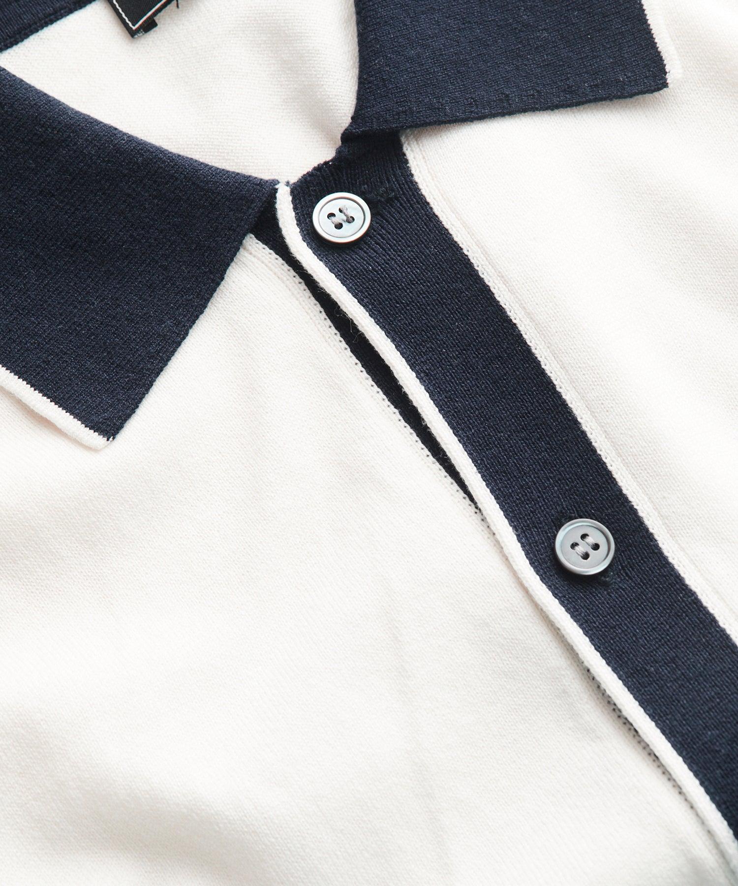 Todd Snyder Full Placket Short Sleeve Sweater Polo in White for Men | Lyst