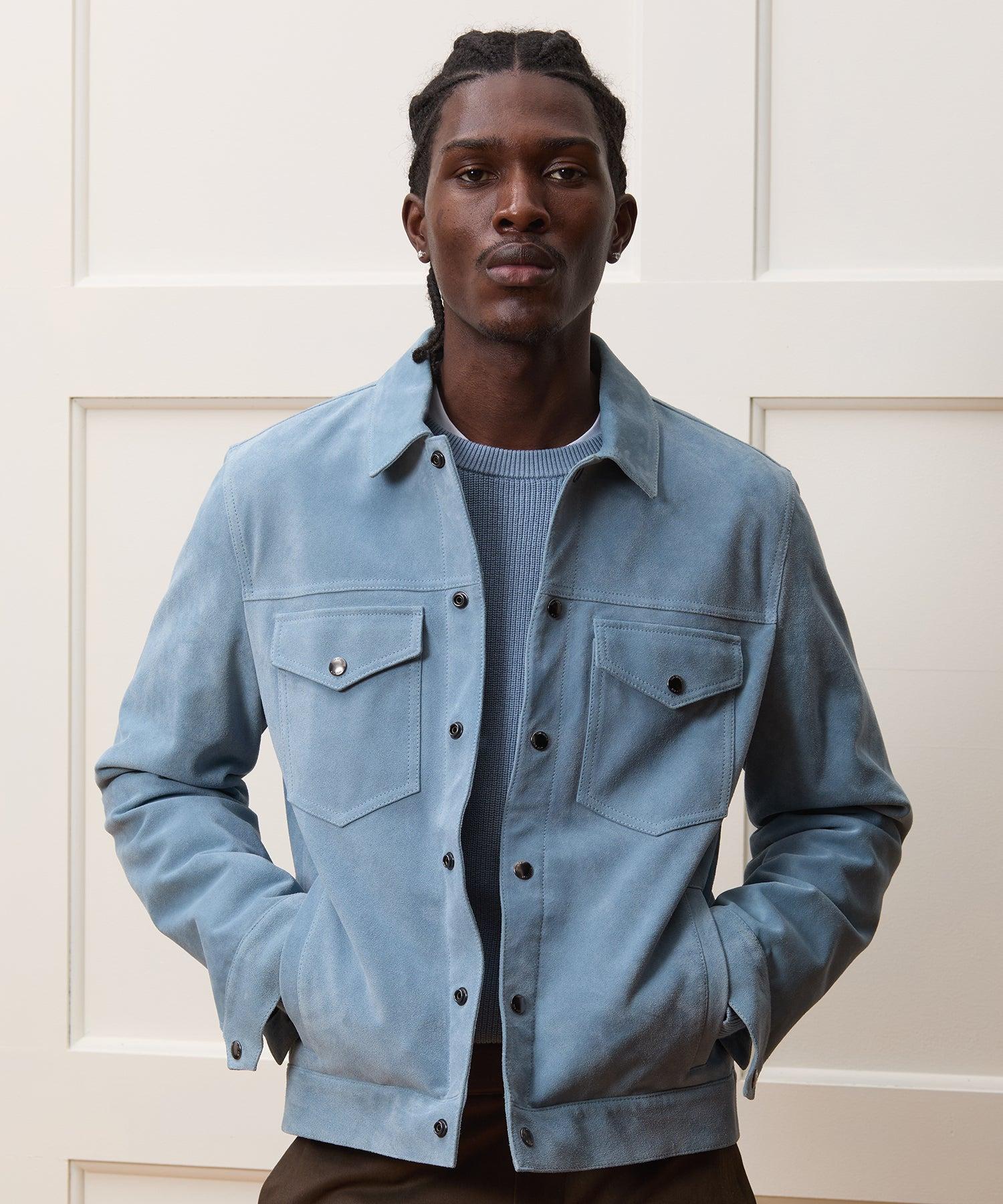 Todd Snyder Italian Suede Dylan Jacket in Blue for Men | Lyst