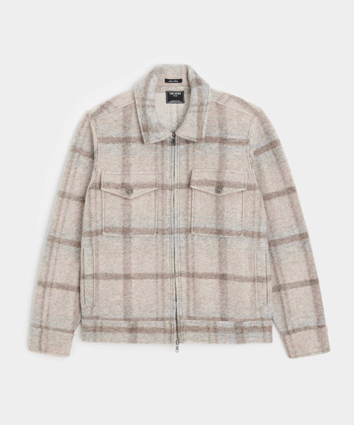 Todd Snyder Brushed Plaid Full-zip Jacket in Natural for Men 
