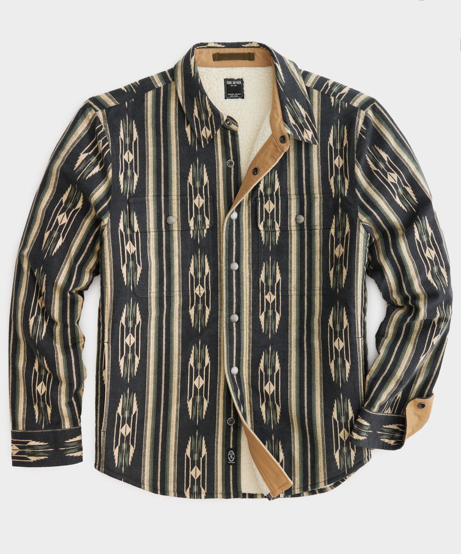 Todd Snyder Japanese Jacquard Basecamp Shirt in Green for Men | Lyst