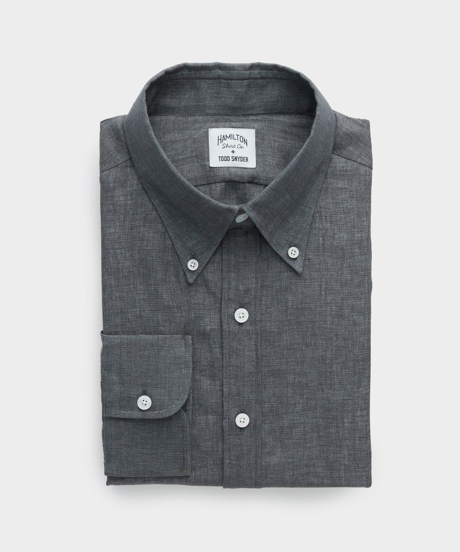Todd Snyder X Hamilton Linen Dress Shirt in Gray for Men | Lyst