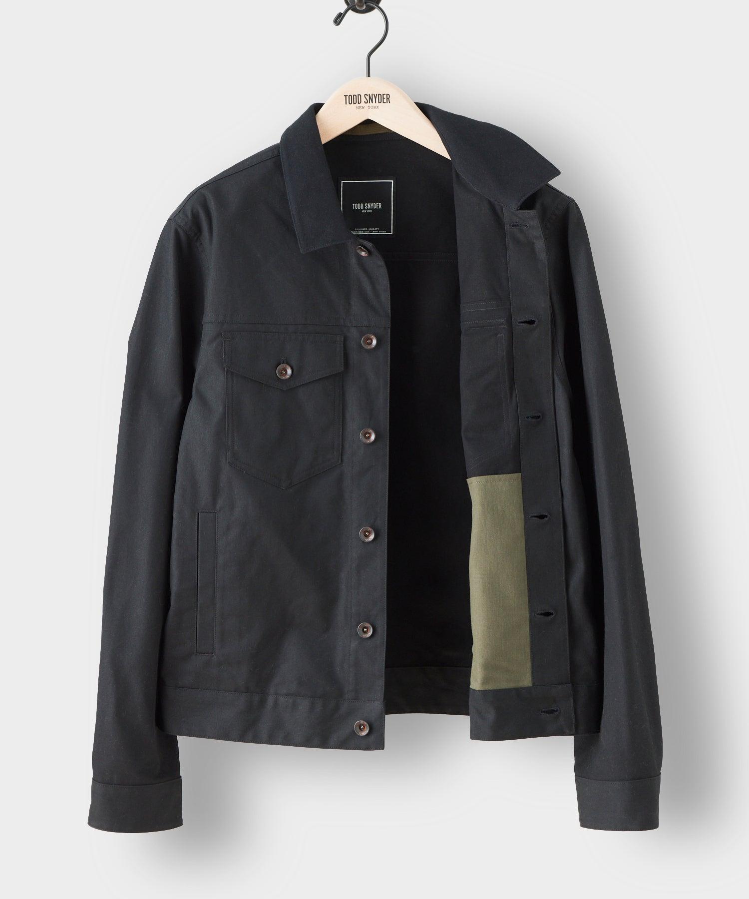 Todd Snyder English Waxed Dylan Jacket in Black for Men | Lyst