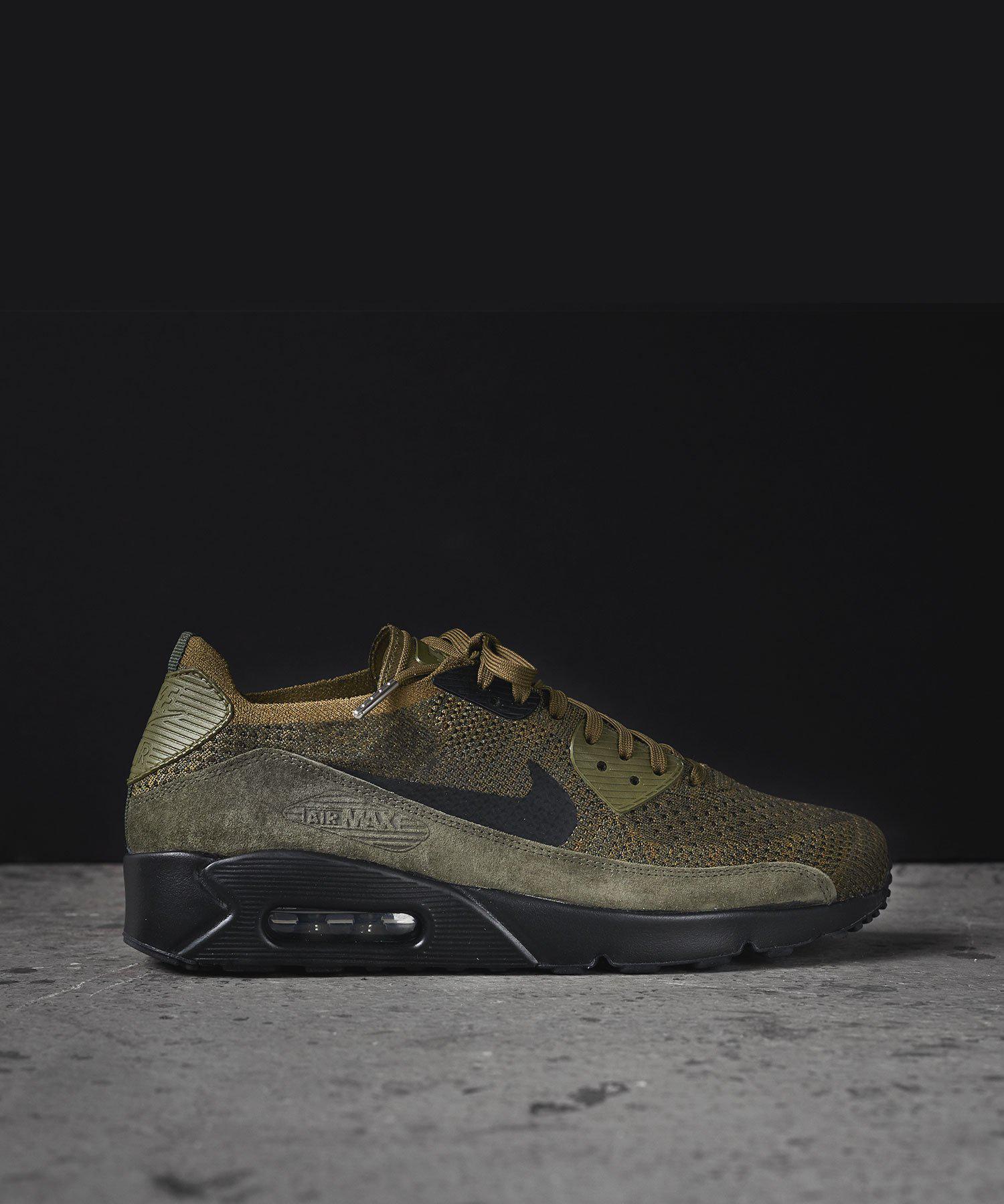Nike Air Max 90 Ultra 2.0 Flyknit In Olive in Green for Men | Lyst