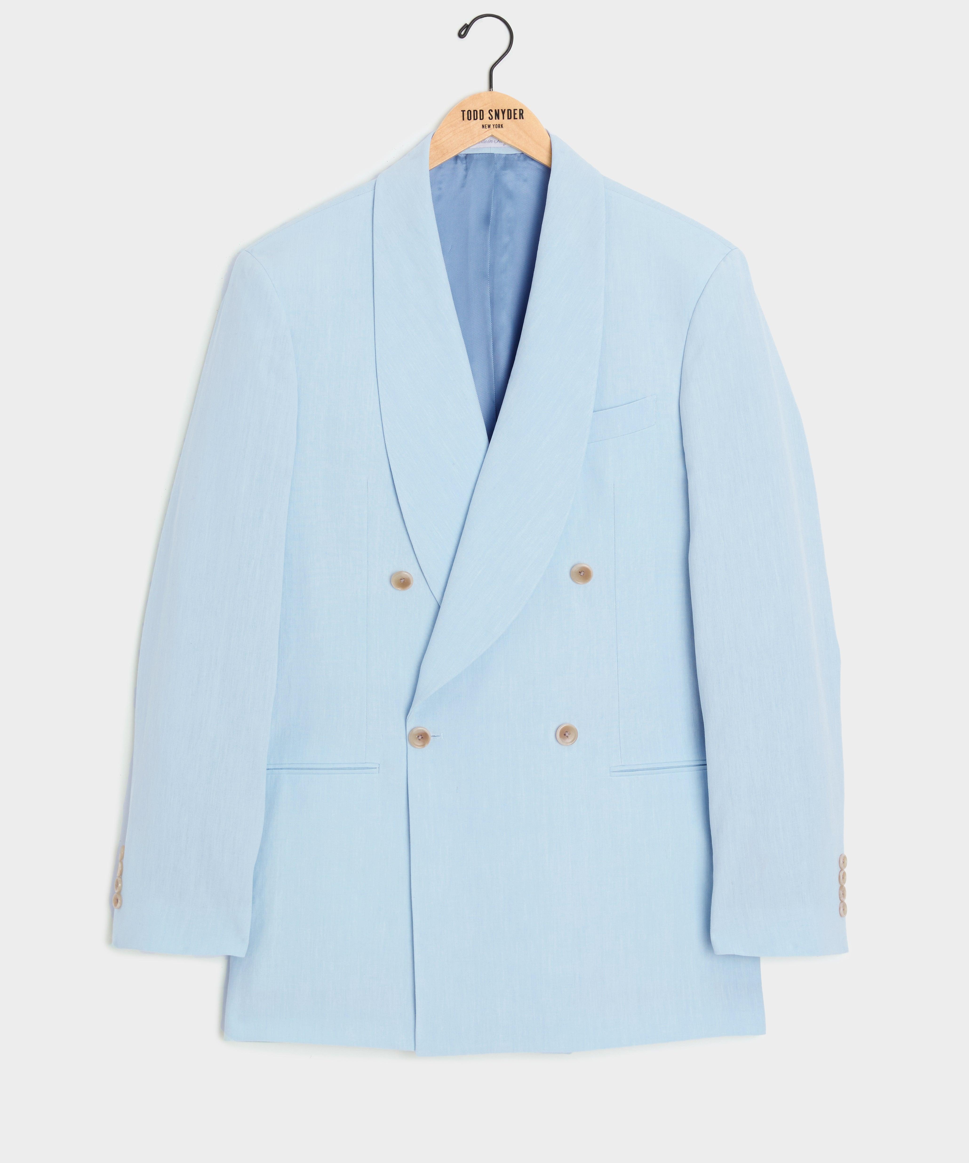 Todd Snyder Italian Sueded Linen Double-breasted Shawl Collar