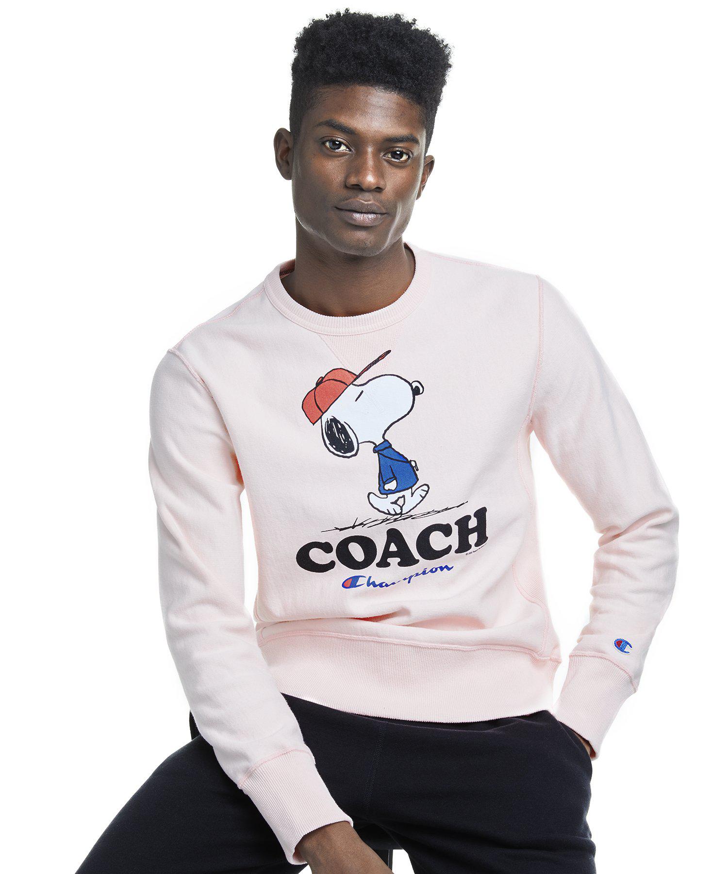 Todd Snyder Champion X Peanuts Snoopy Coach Sweatshirt In Peony for Men |  Lyst