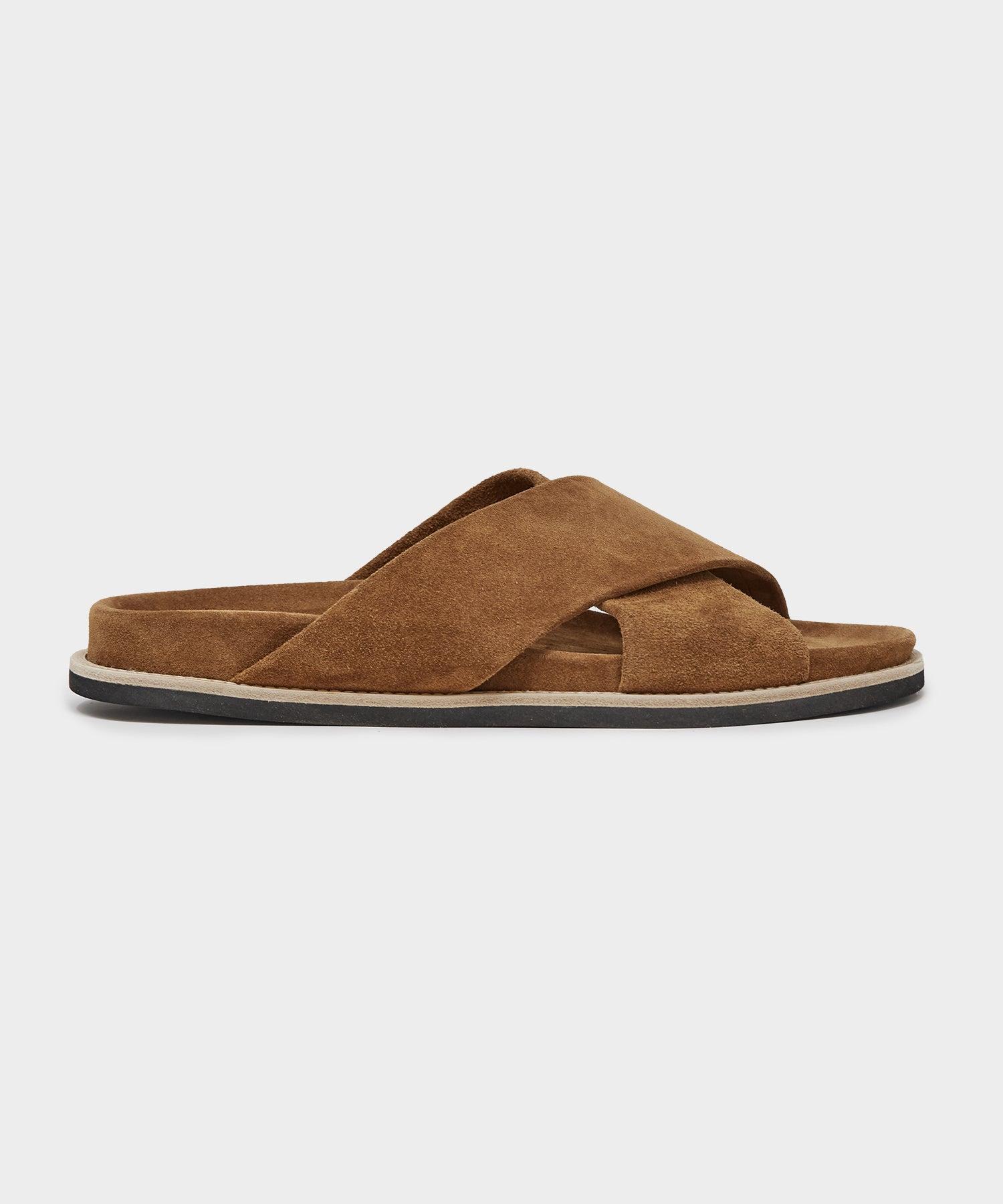 Todd Snyder Nomad Suede Crossover Sandal in Brown for Men | Lyst
