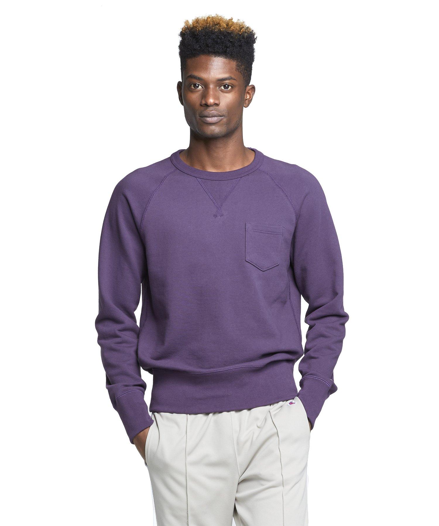 Todd Snyder Cotton Terry Pocket Sweatshirt In Plum Royale in Purple for Men  - Lyst