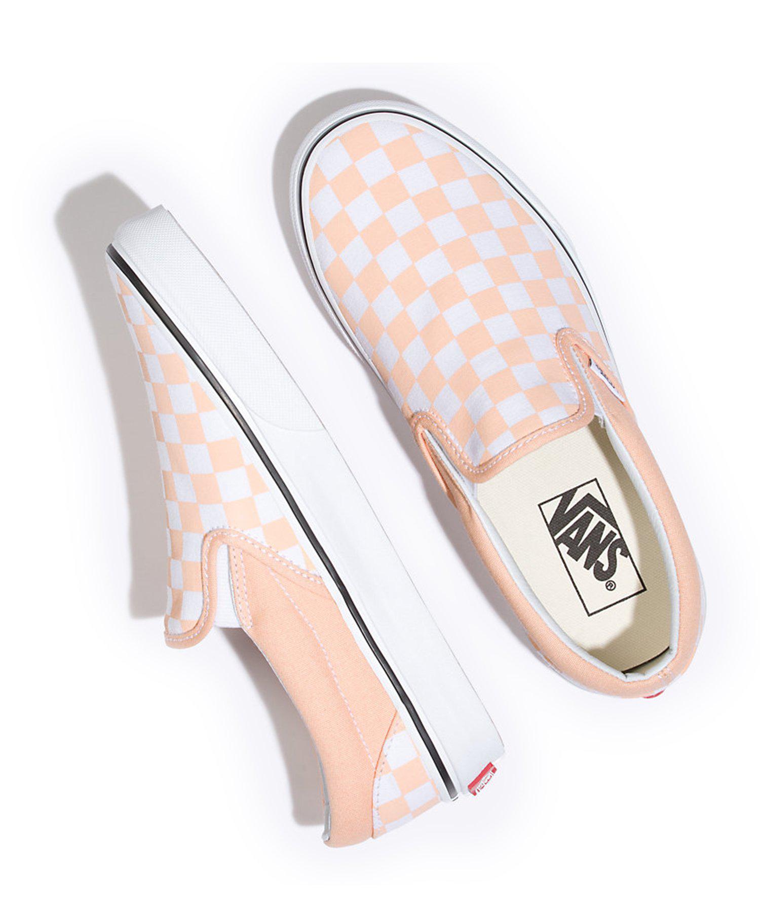 Vans Canvas Classic Checkerboard Slip-on In Bleached Apricot in for Men - Lyst