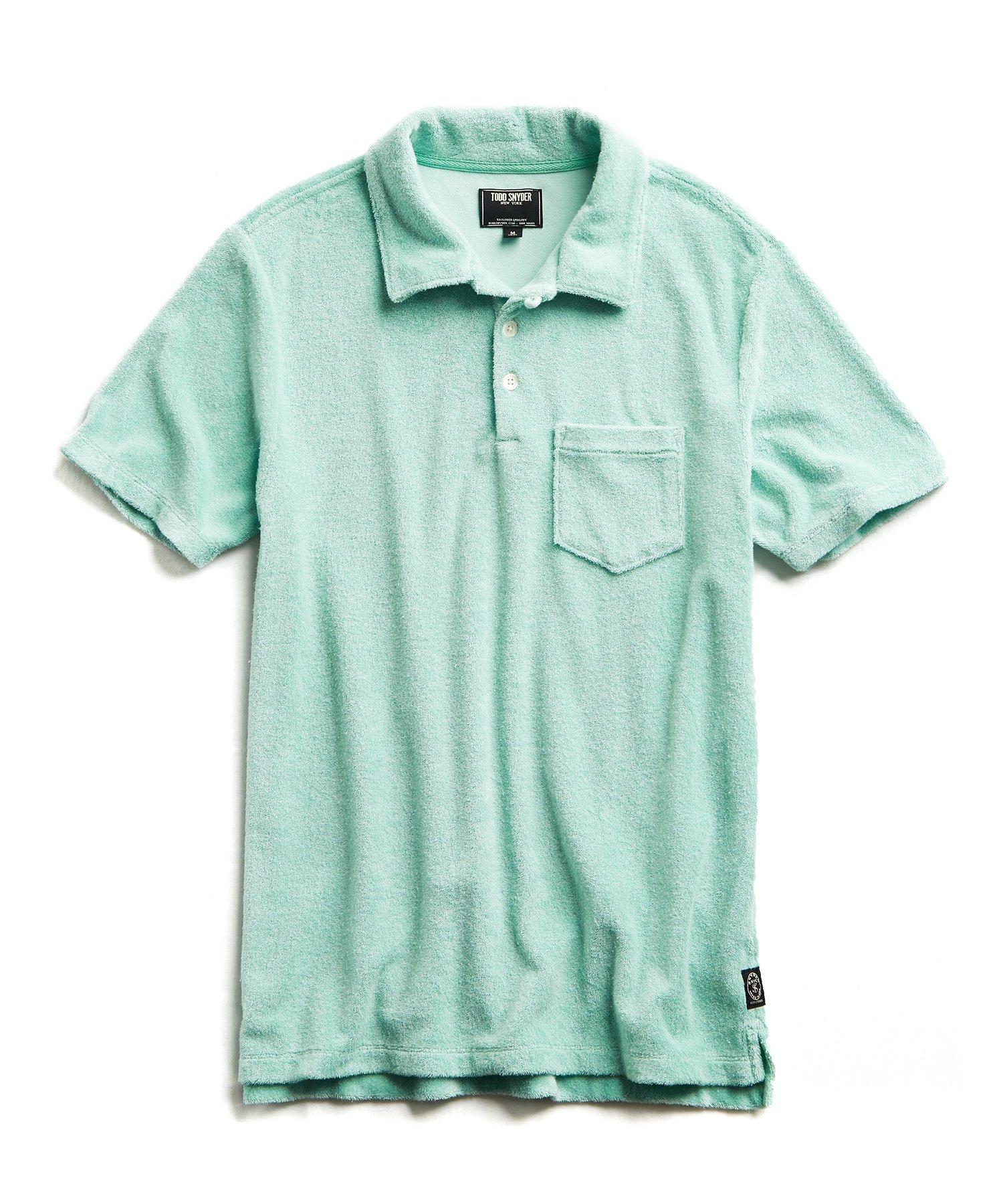 Todd Synder X Champion Cotton Terry Polo In Minty Green for Men - Lyst
