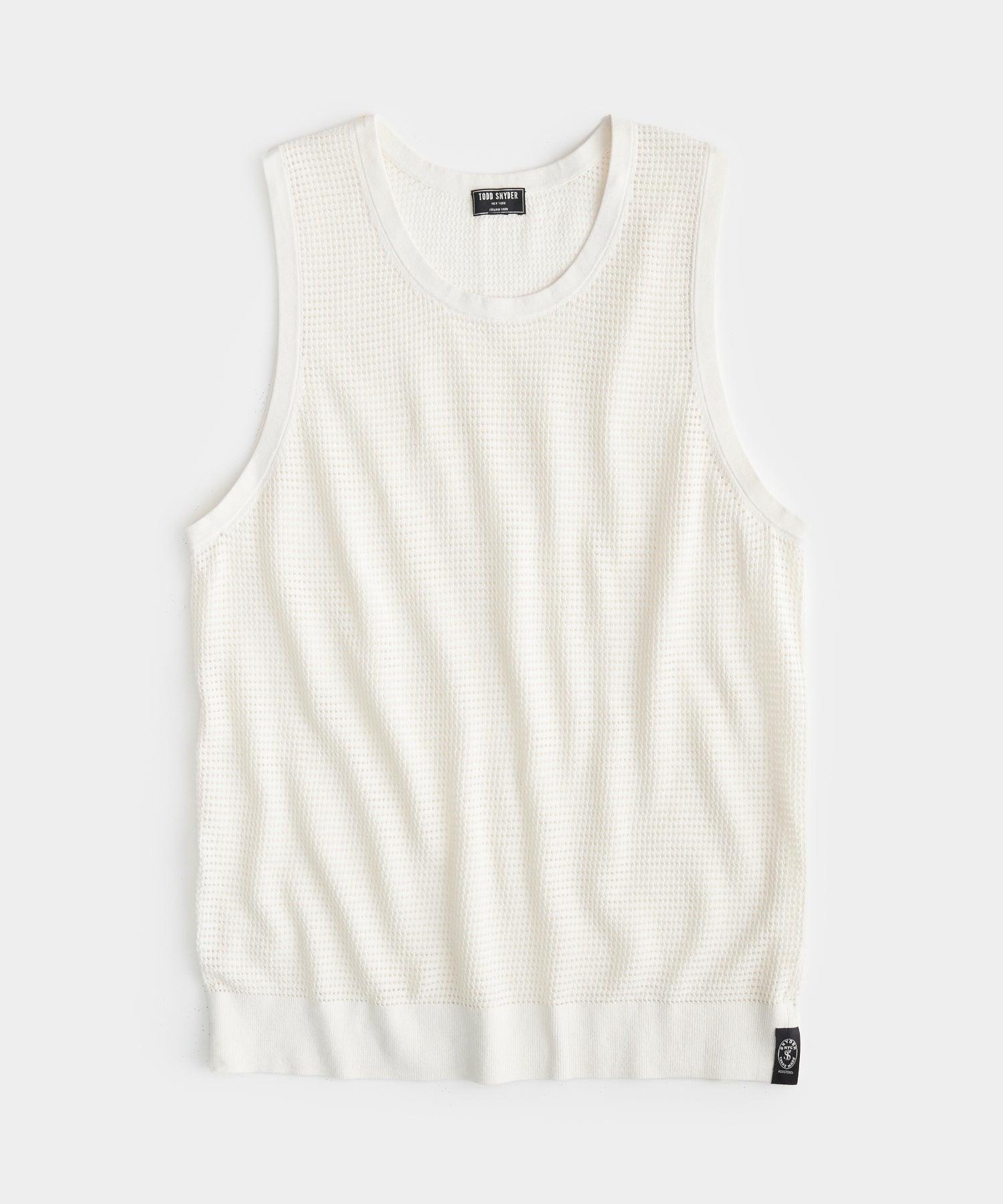 Todd Snyder Luxe Mesh Tank in White for Men | Lyst