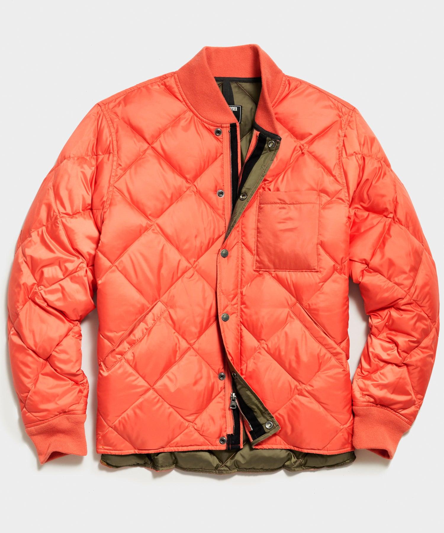 Todd Snyder Japanese Down Quilted Snap Bomber in Orange for Men