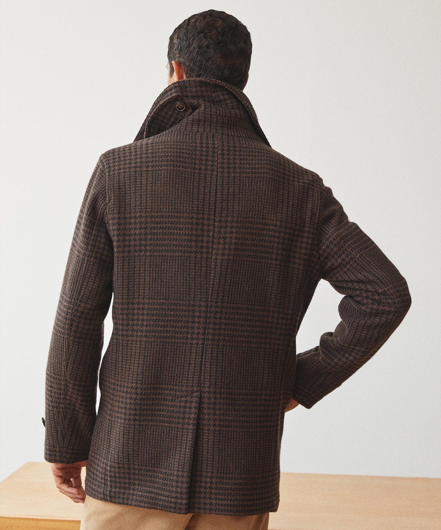 Men's plaid shop peacoat