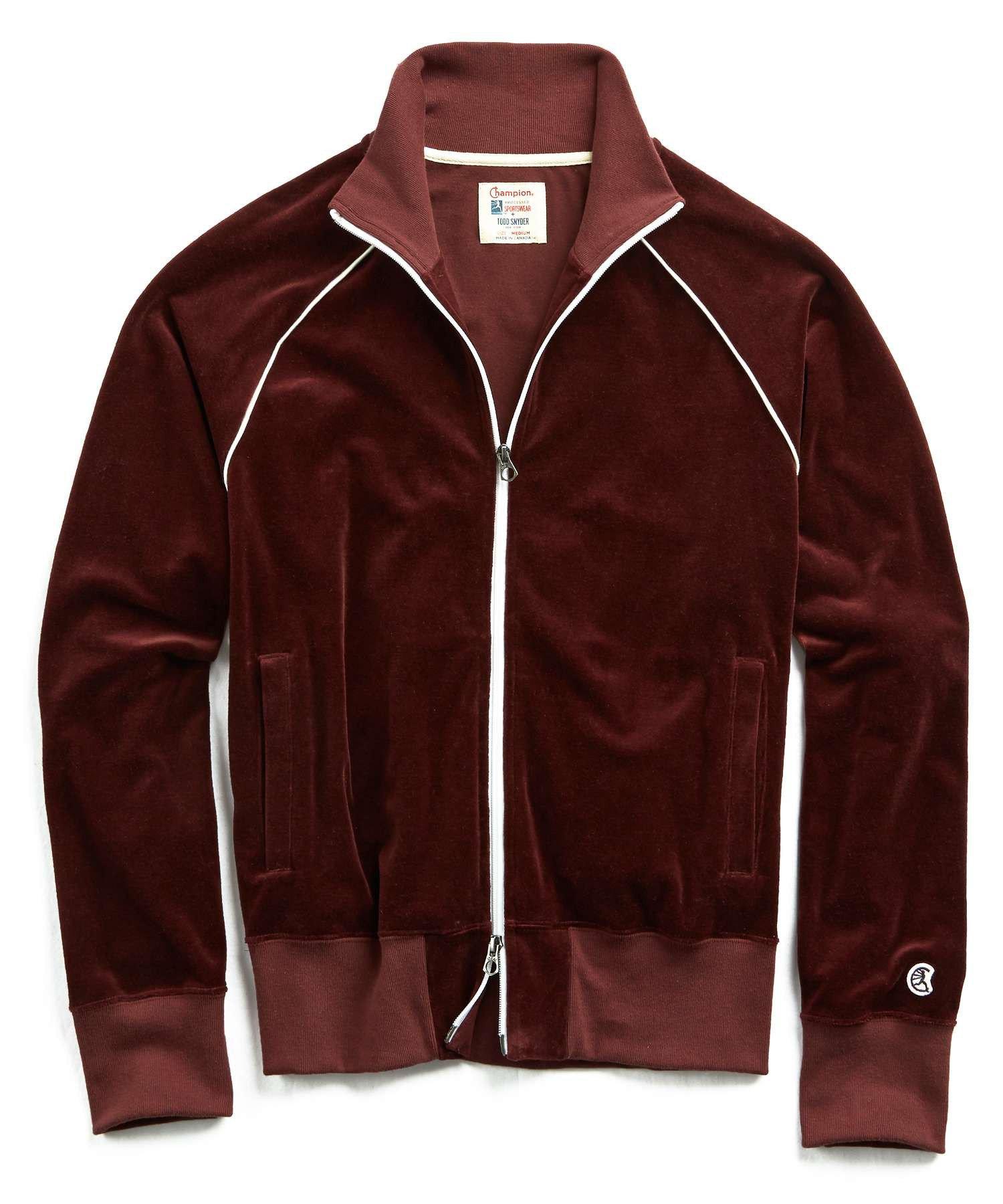 Download Todd Synder X Champion Piped Velvet Raglan Track Jacket In ...