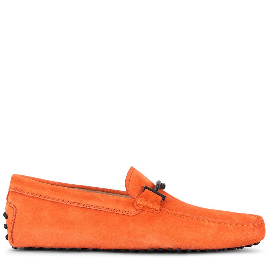 Tod's Gommino Driving Shoes In Suede in Orange for Men - Lyst