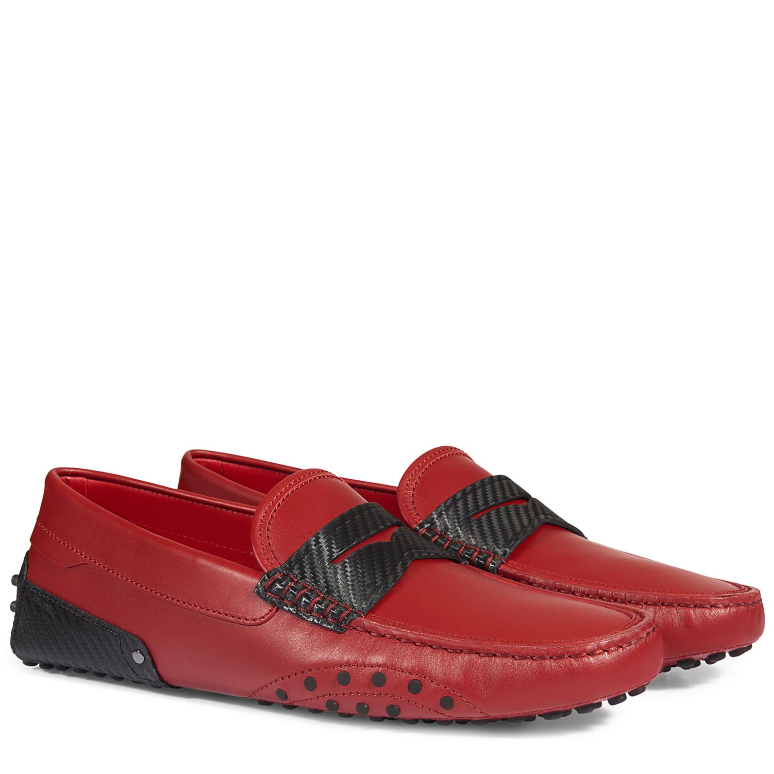 Tod's For Ferrari Gommino Driving Shoes In Leather in Black for Men | Lyst