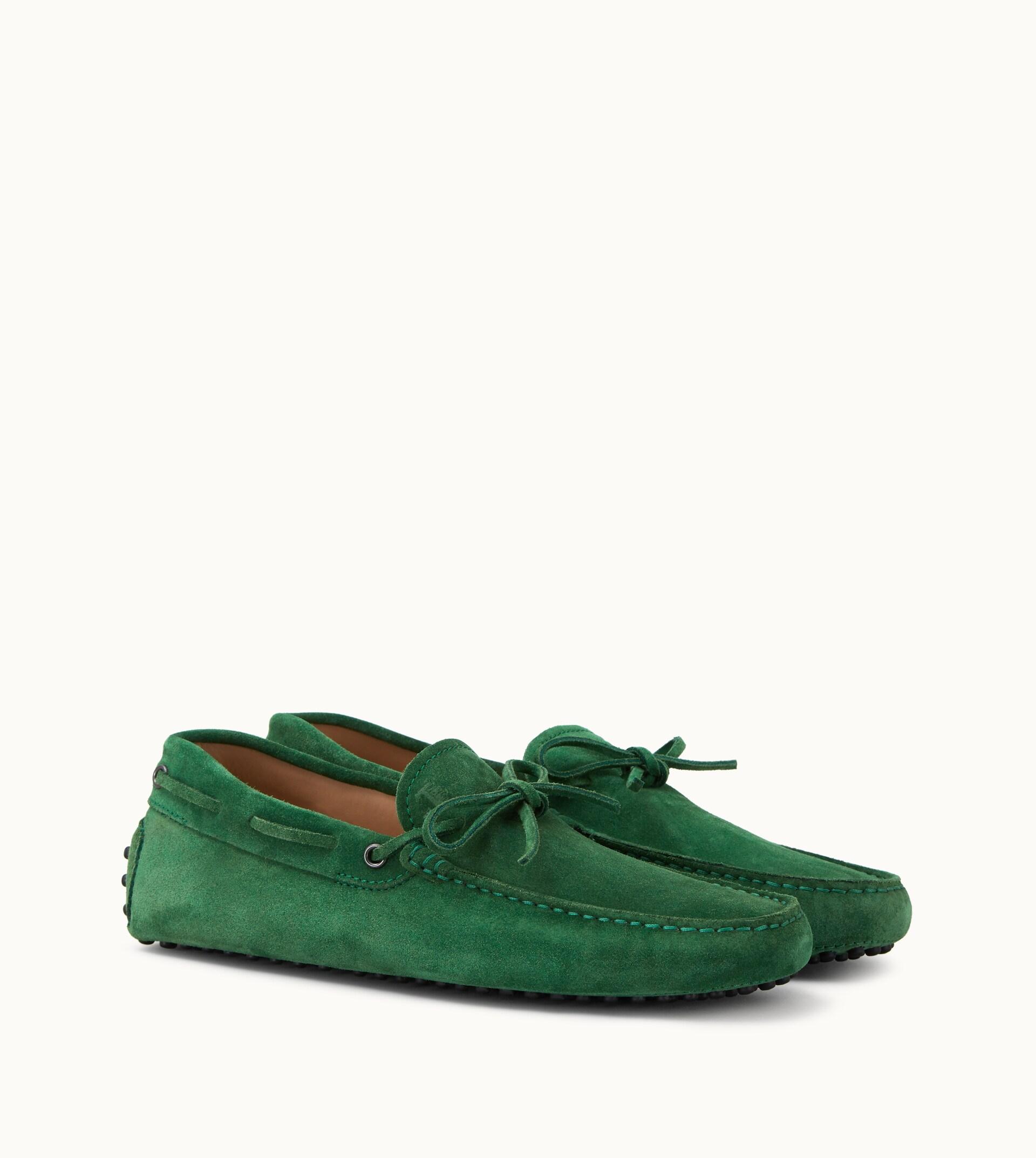 Tod's Gommino Driving Shoes In Suede in Green for Men - Lyst