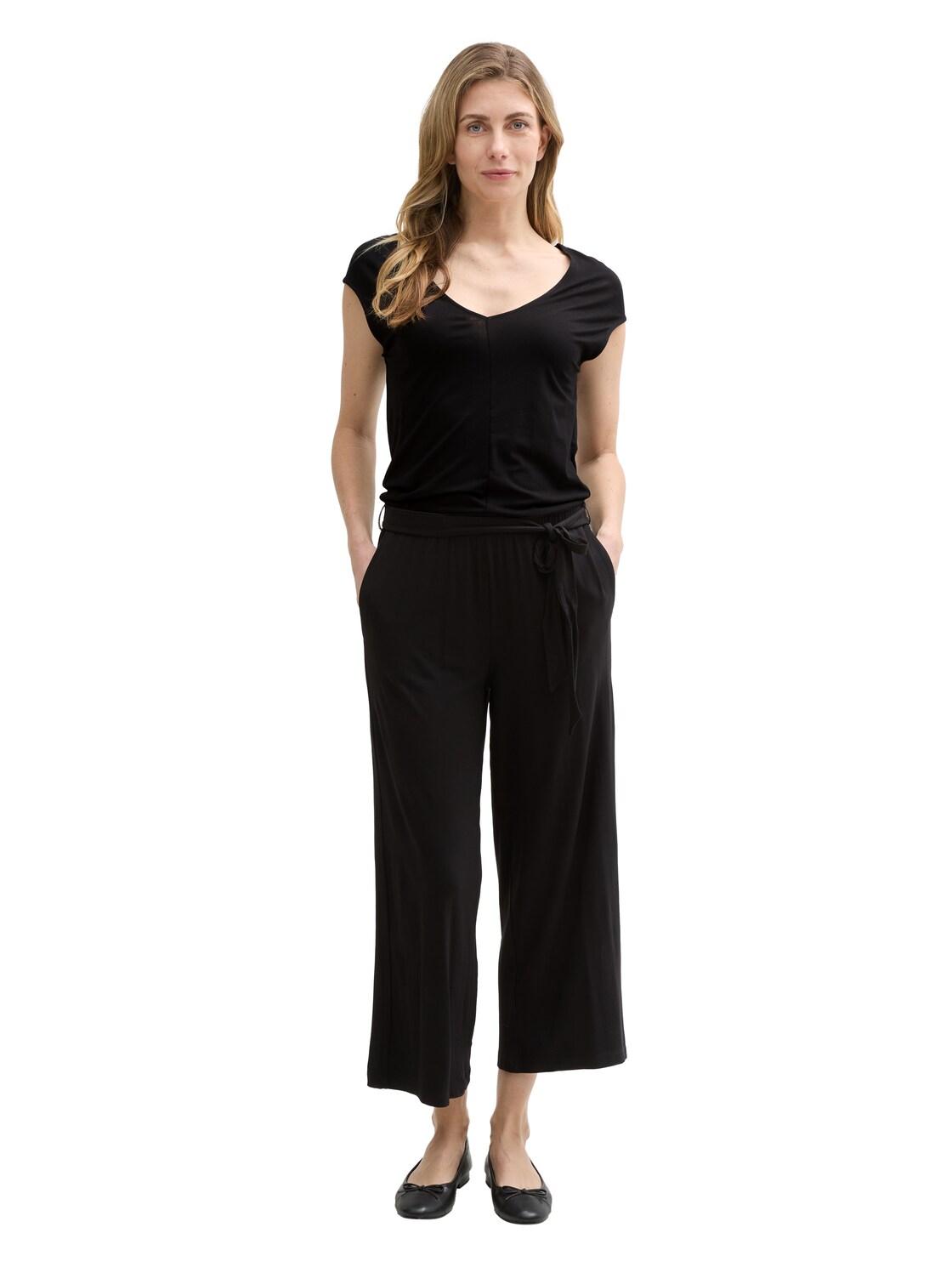 TOM TAILOR Damen Jumpsuit Mit Bindegürtel – Regular Fit, Aus Weicher Viskose, Nachhaltige BE PART Kollektion