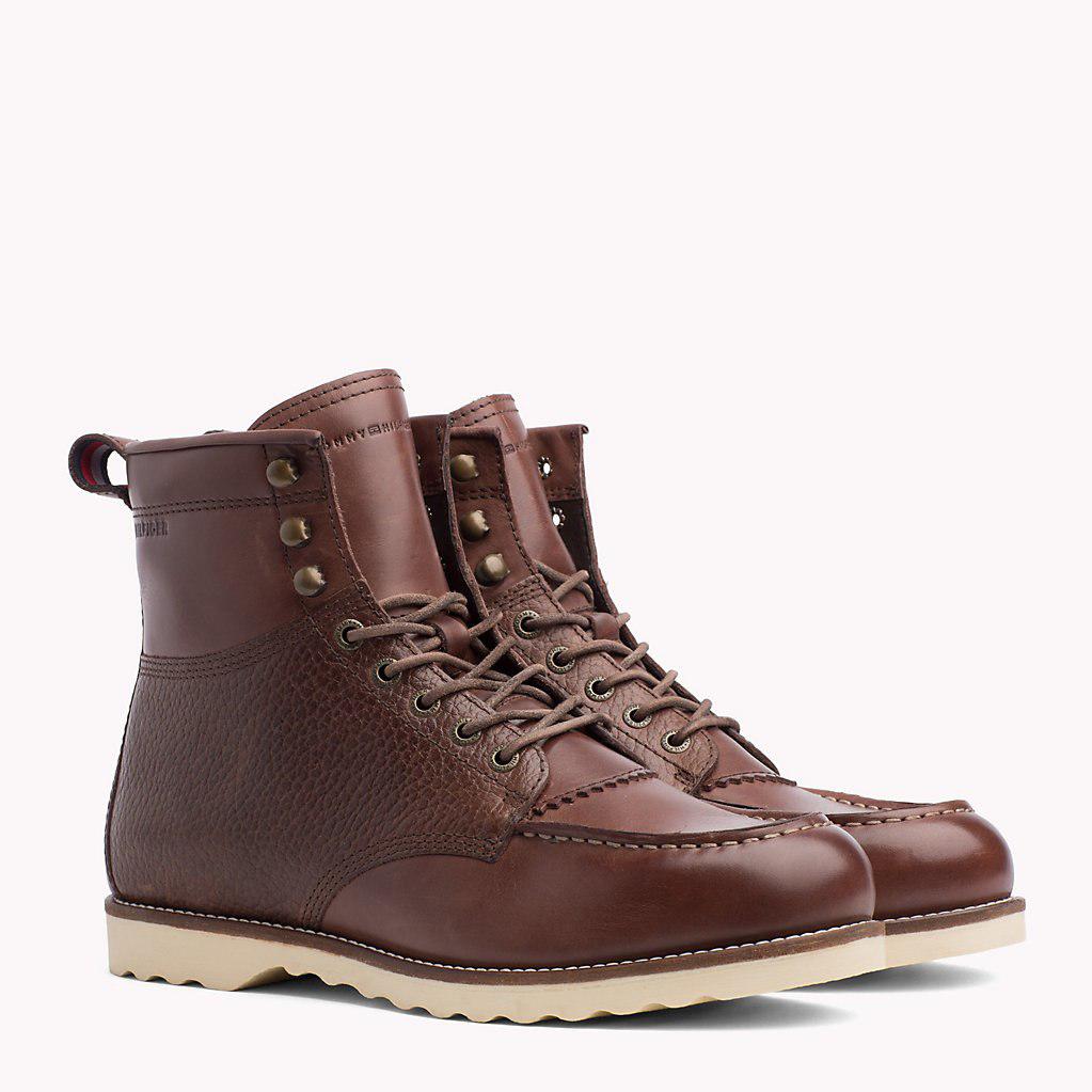 tommy hilfiger dressy leather lace up boot