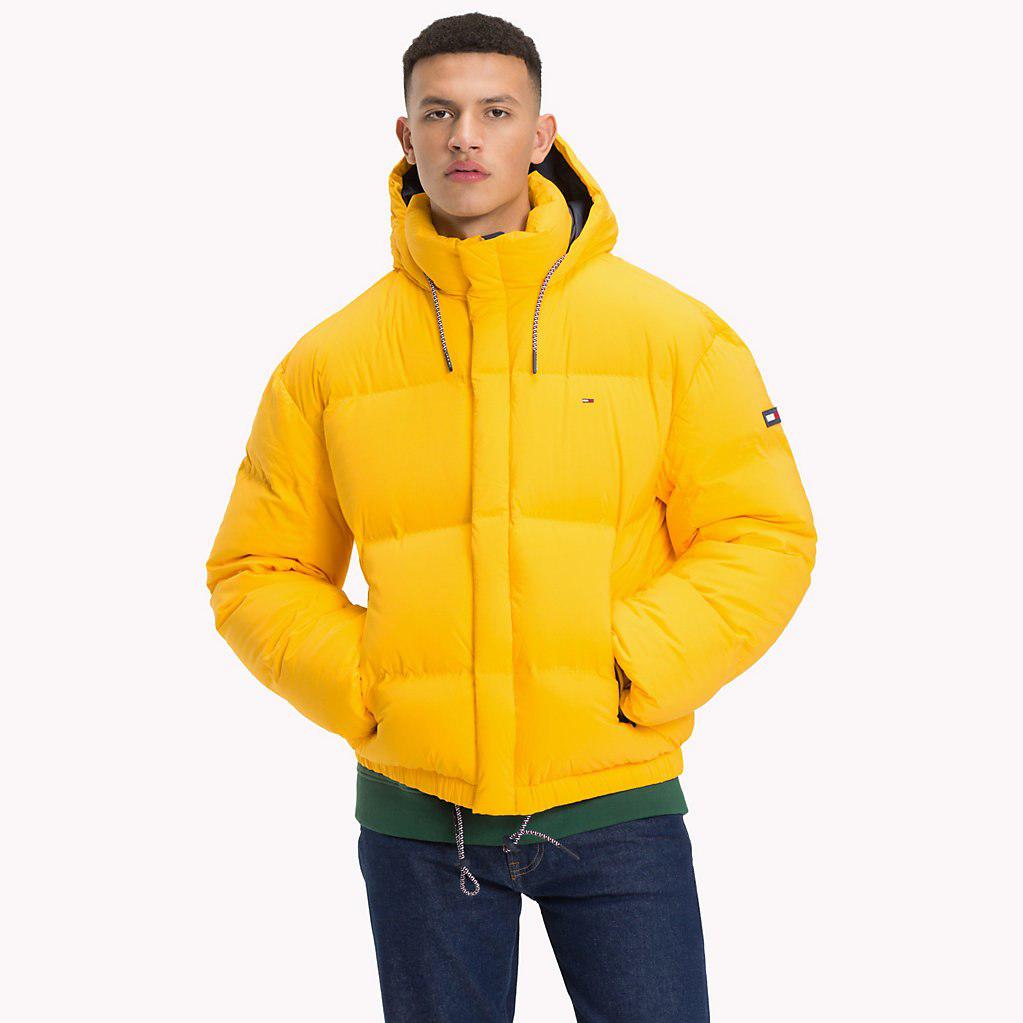 yellow puffer jacket tommy hilfiger
