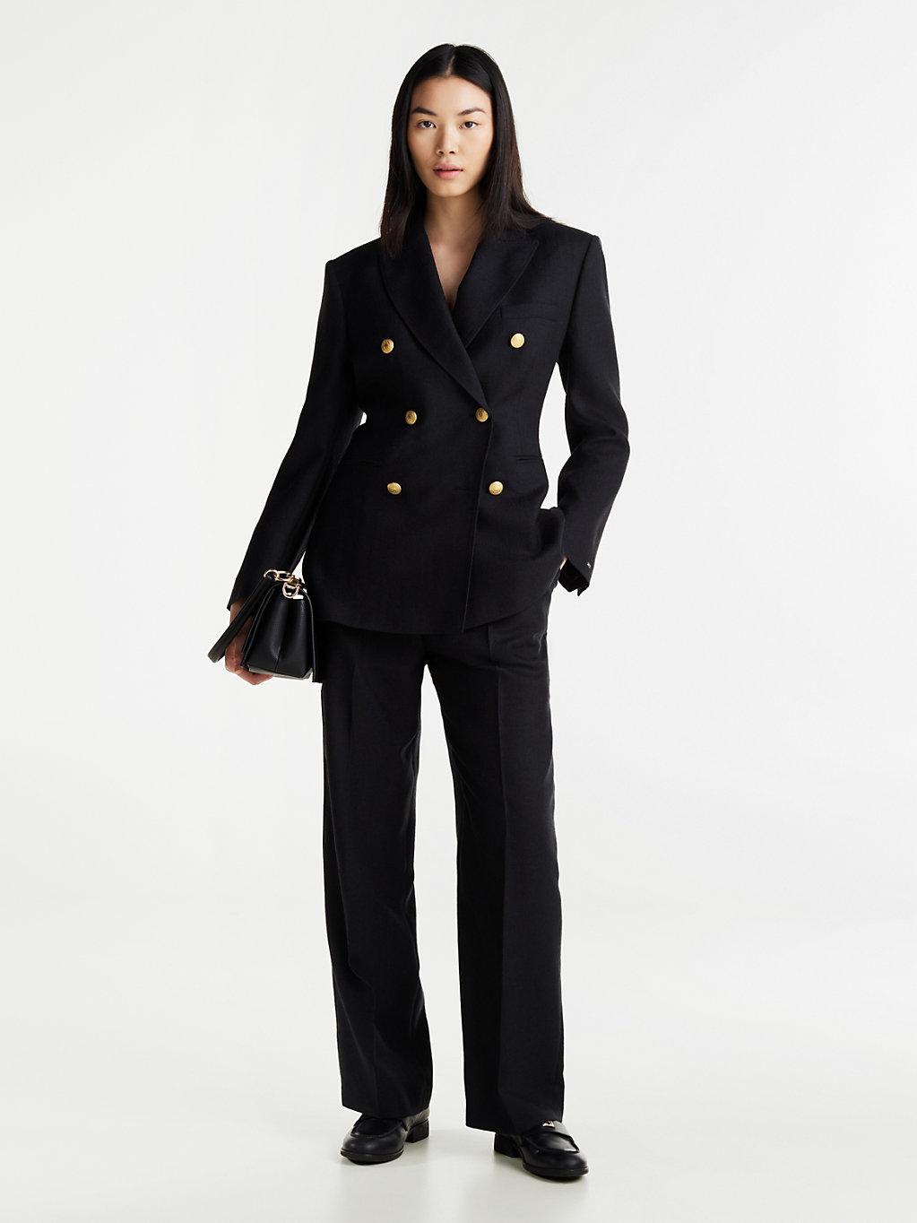 Tommy Hilfiger Pure Wool Double Breasted Blazer in Black Lyst UK