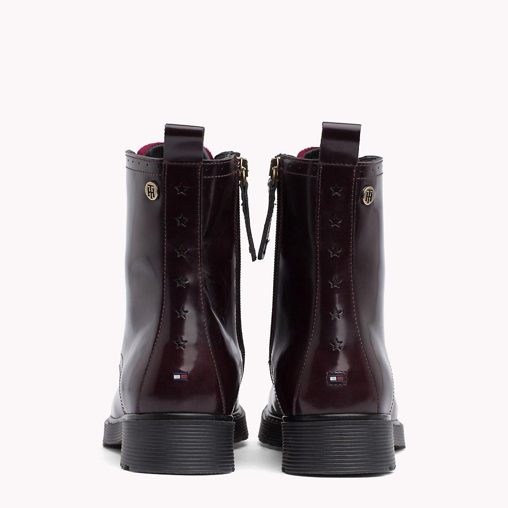 tommy hilfiger star brogue leather boots