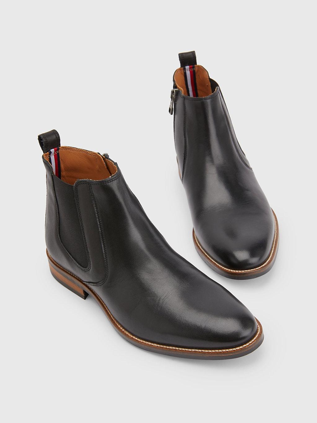 Tommy Hilfiger Essential Leather Chelsea Boots in Black for Men | Lyst UK