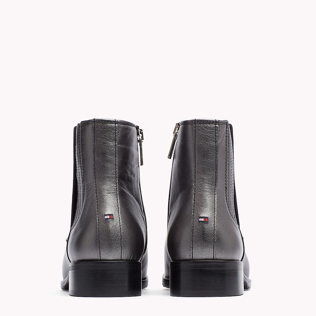 tommy hilfiger metallic heeled chelsea boot
