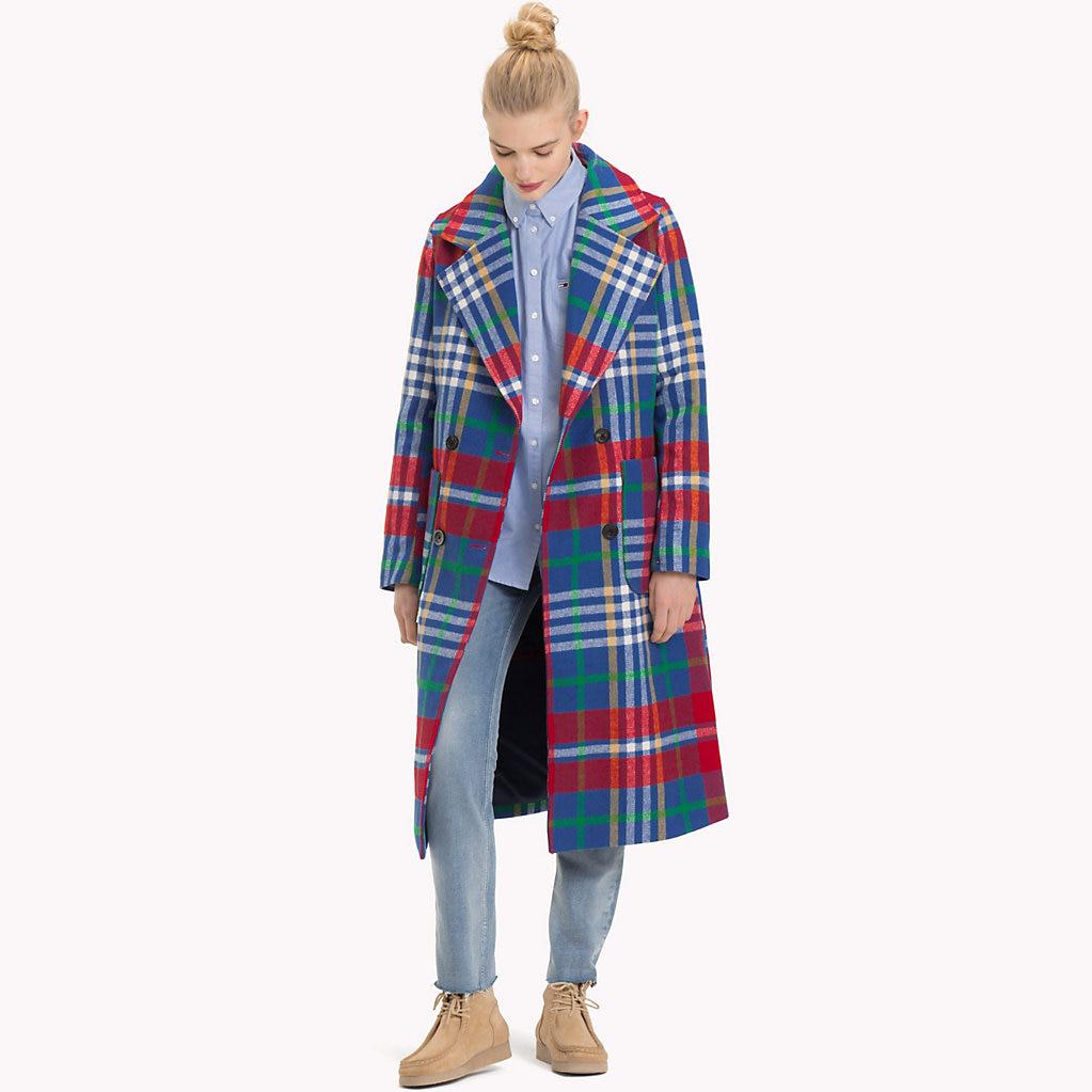 Tommy Hilfiger Double-breasted Wool Blend Coat in Blue - Lyst