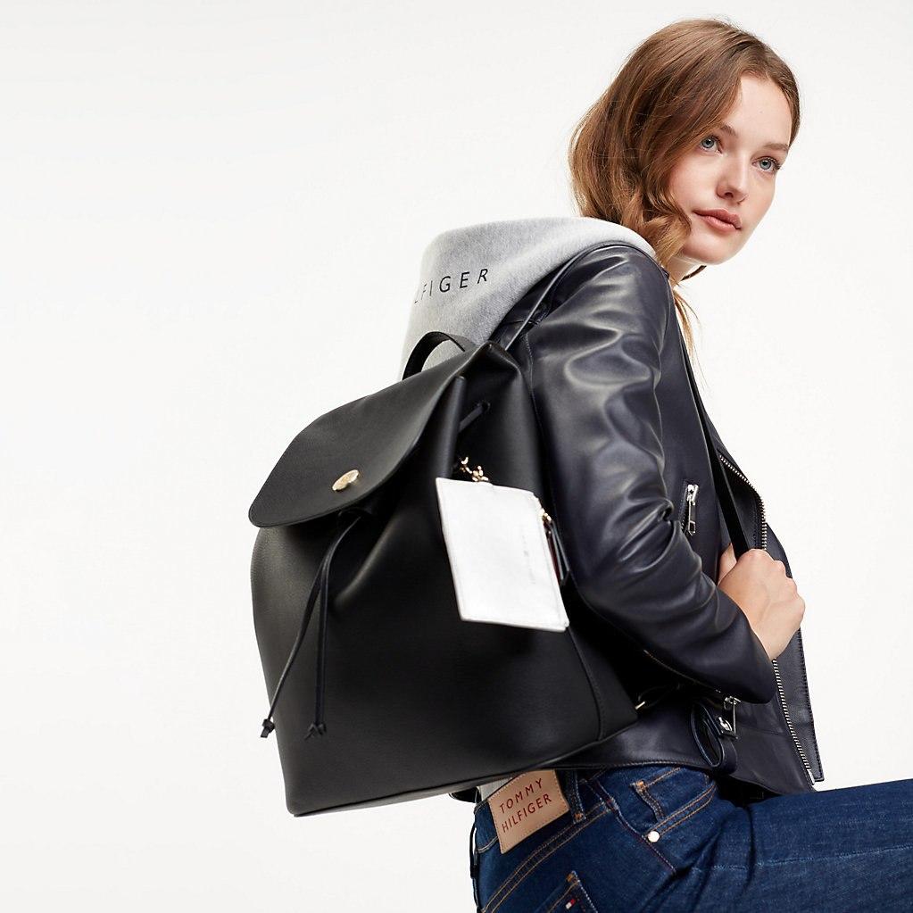 drawstring monogram tommy backpack