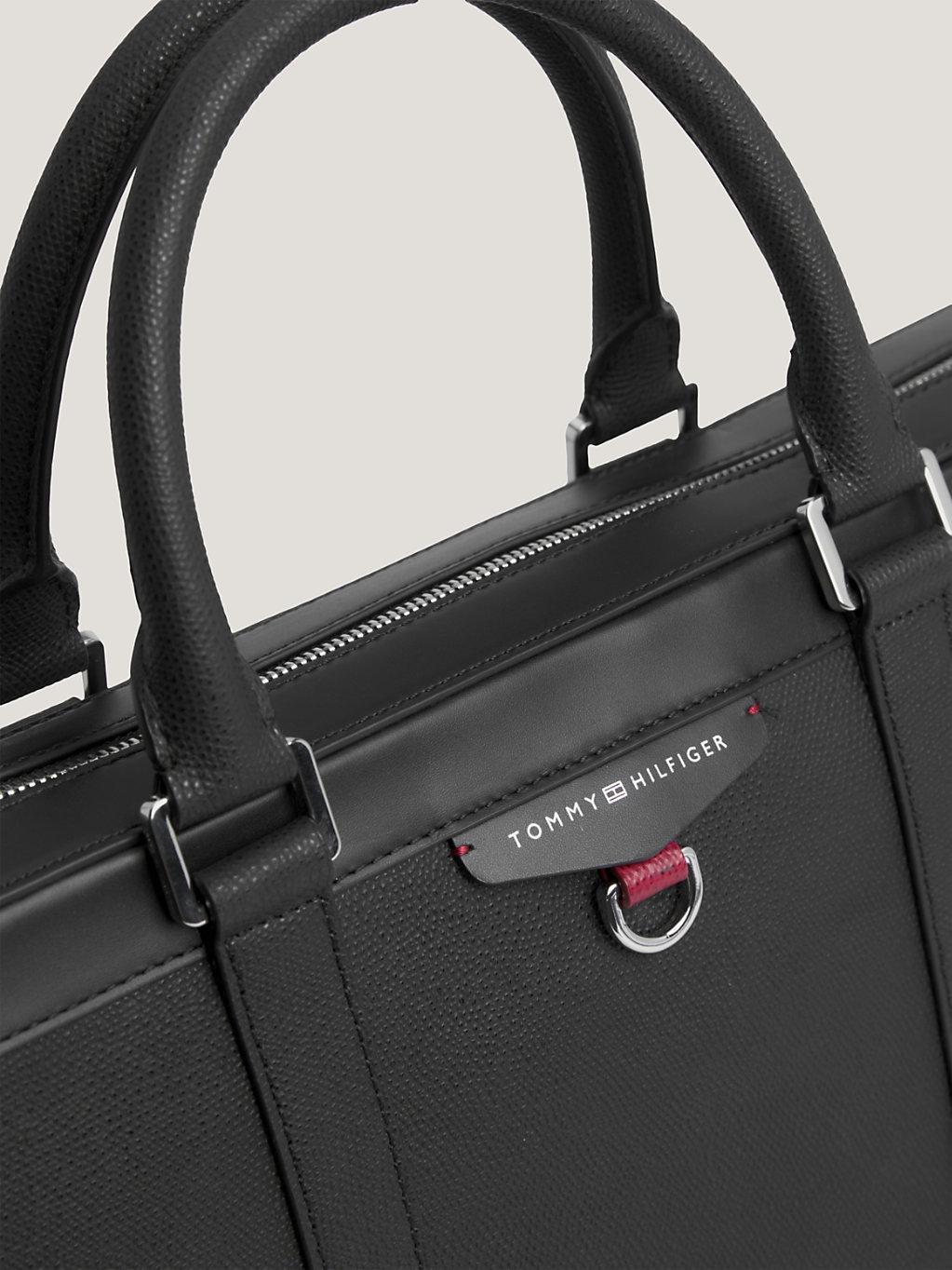 Tommy Hilfiger Textured Leather Laptop Bag in Black for Men | Lyst UK